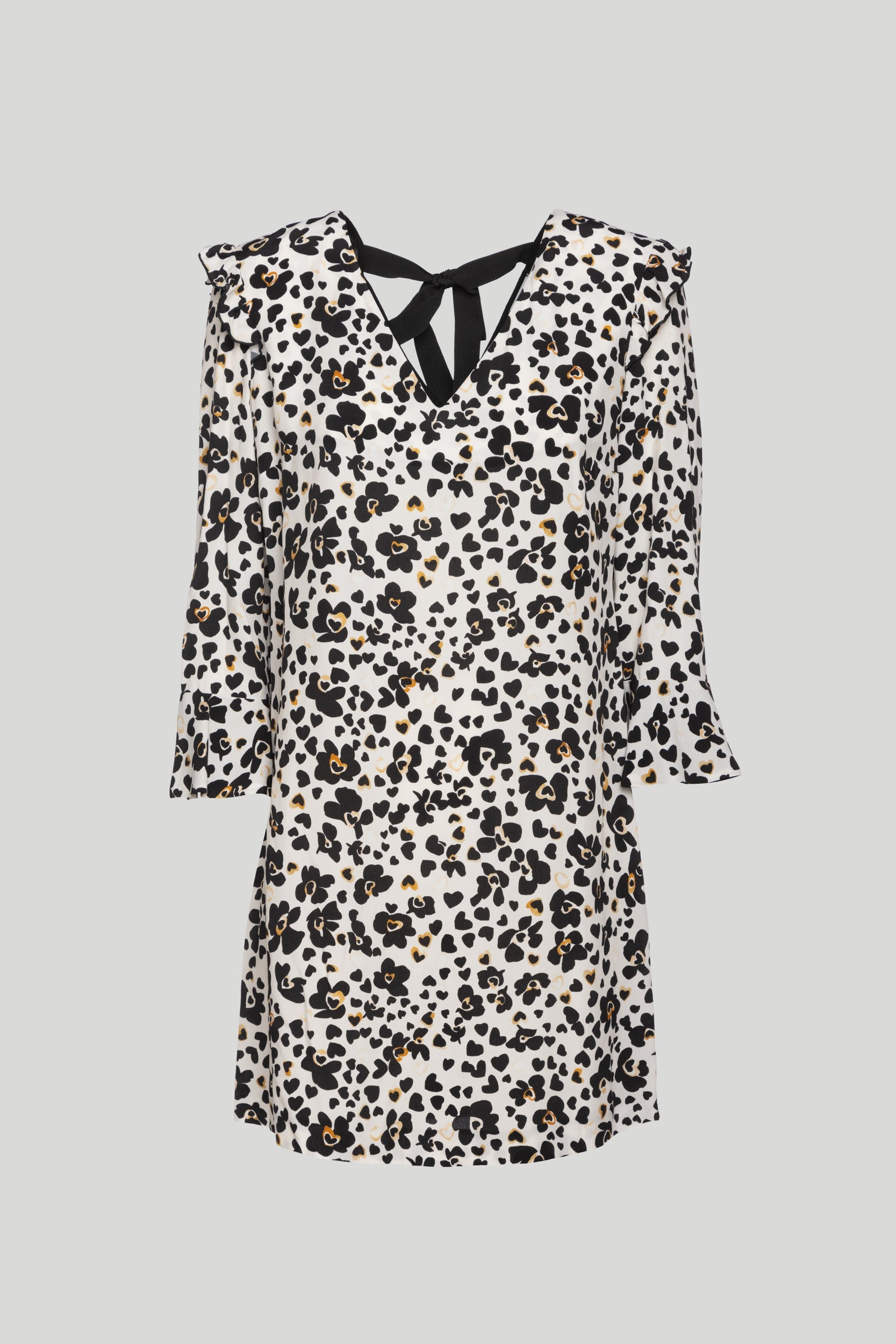 LIU-JO Abito Bianco e Nero Micro Fiori