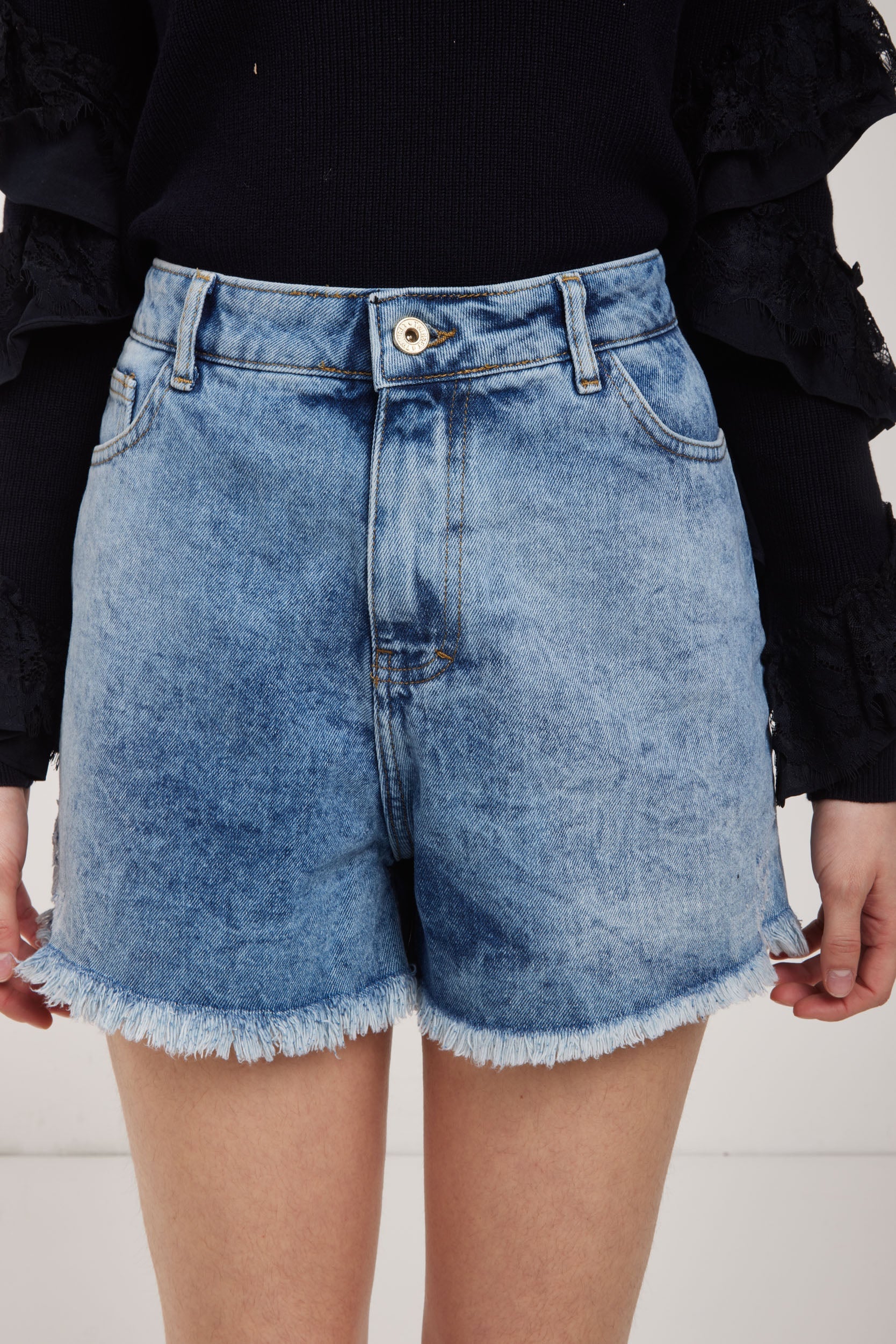 TWINSET Shorts Denim Blu