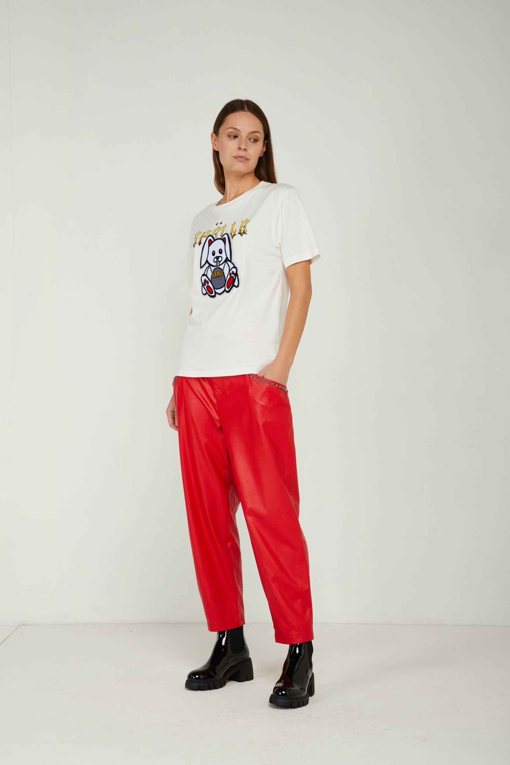 GAELLE White T-shirt with Logo