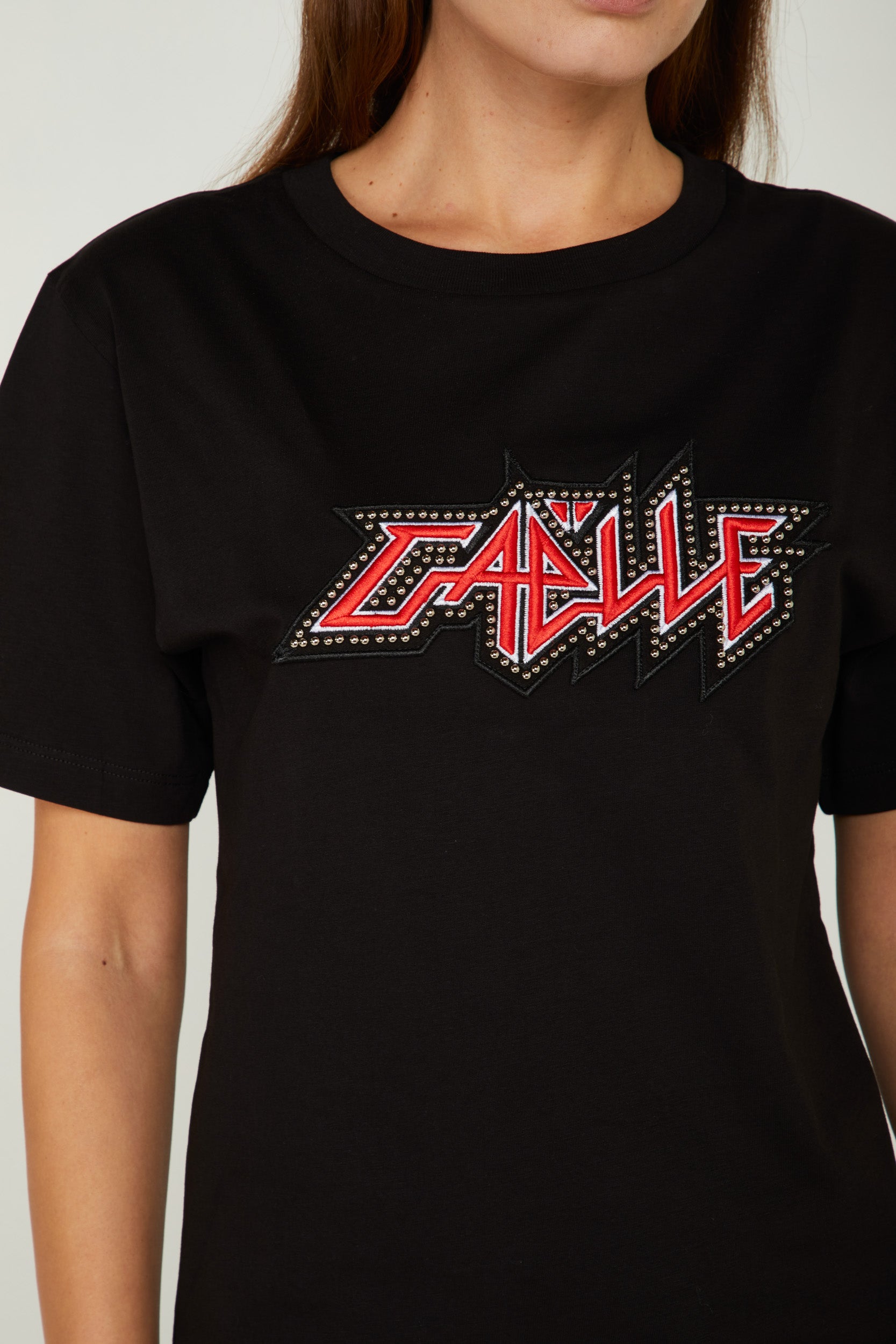 GAELLE Black T-shirt with Logo