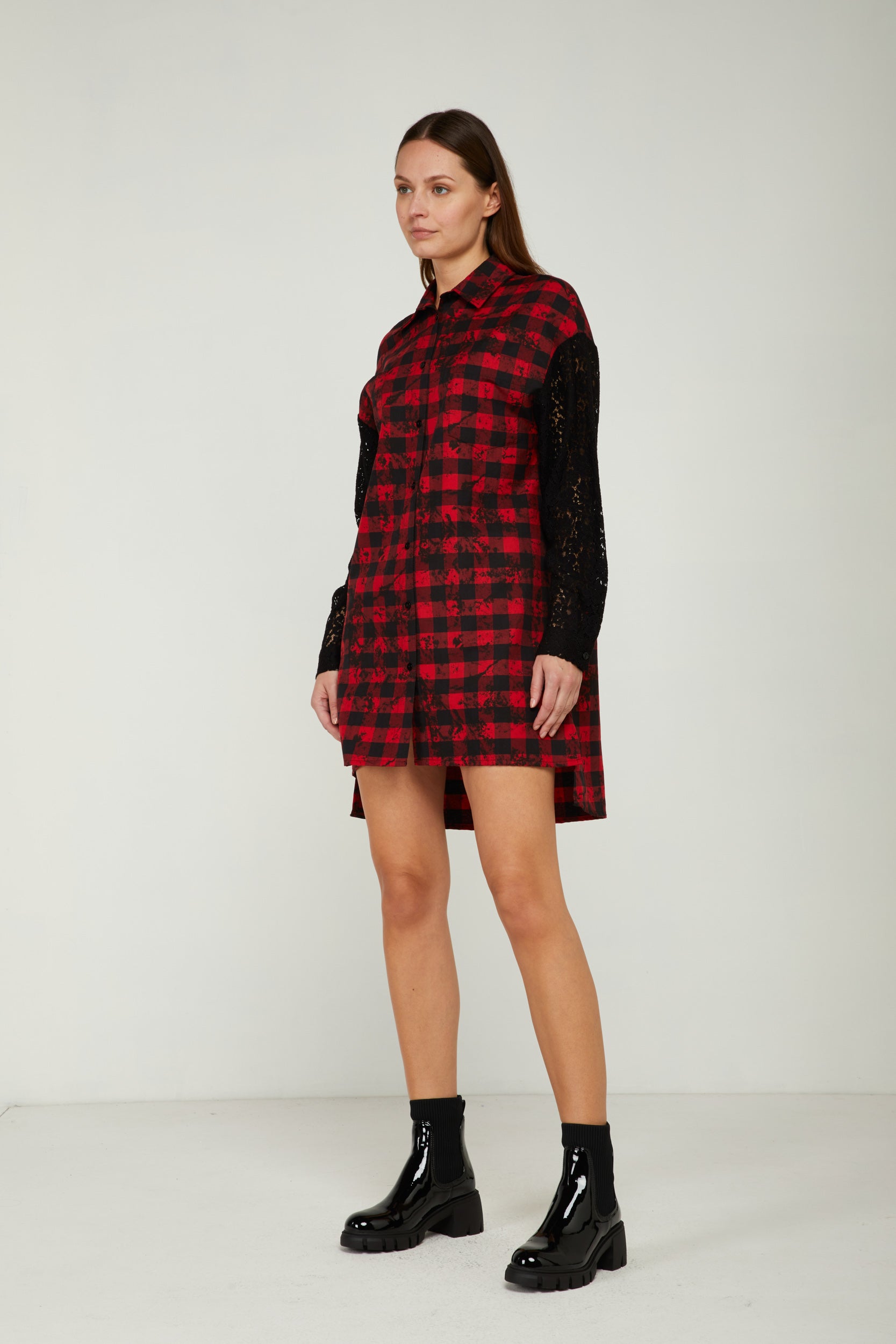 GAELLE Abito Camicia a Quadri