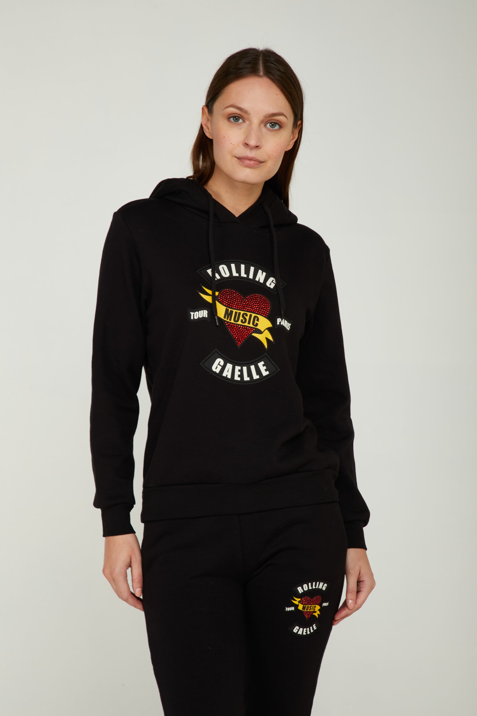 GAELLE Felpa Nera con Cappuccio