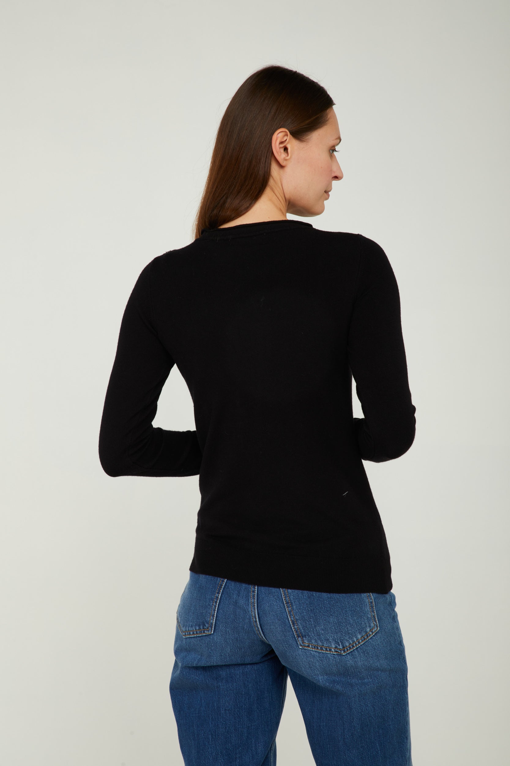 GAELLE Pullover Girocollo Nero