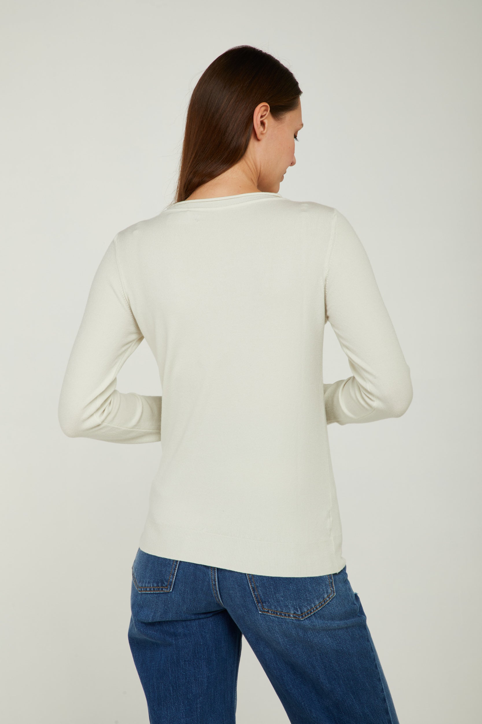 GAELLE Pullover Girocollo Panna