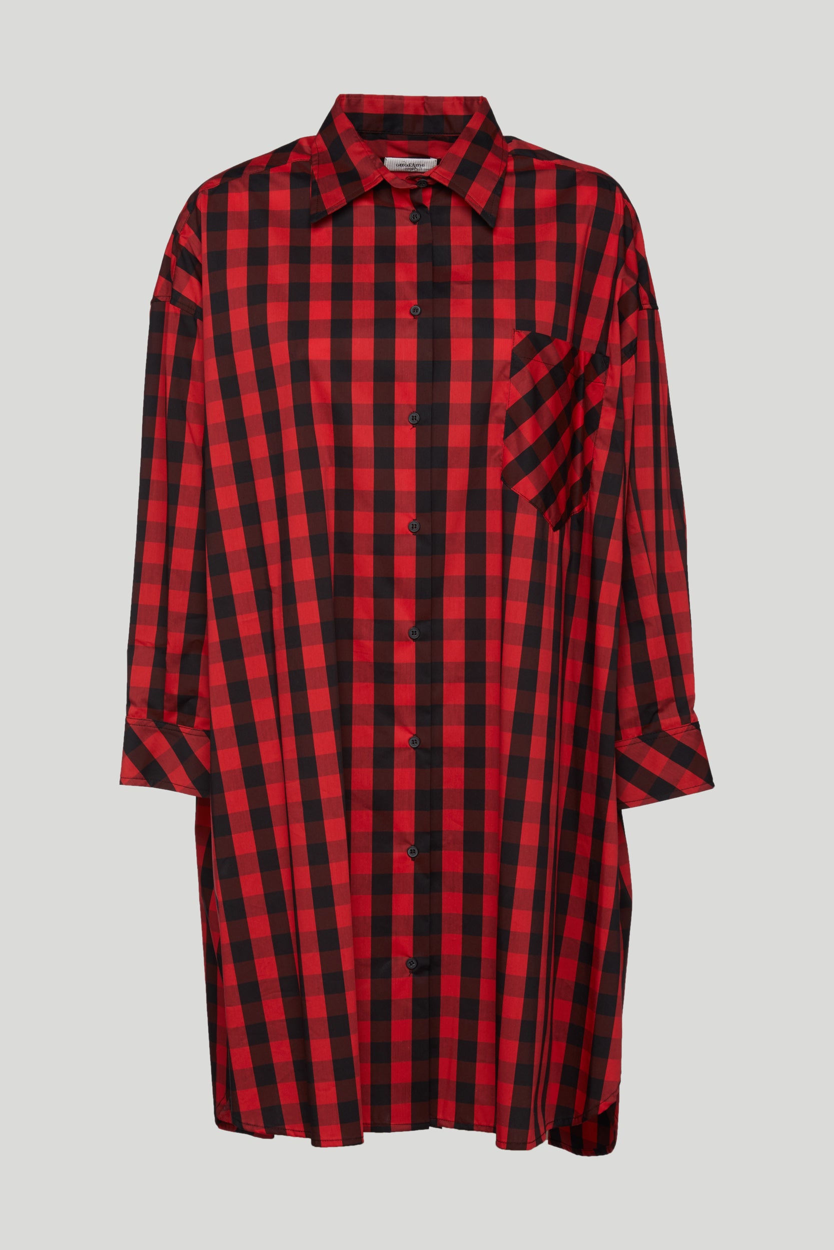 open lace back dress Carmine Red with Black Casual Checks-Plaid Premium Cotton Shirt For Men main image 1