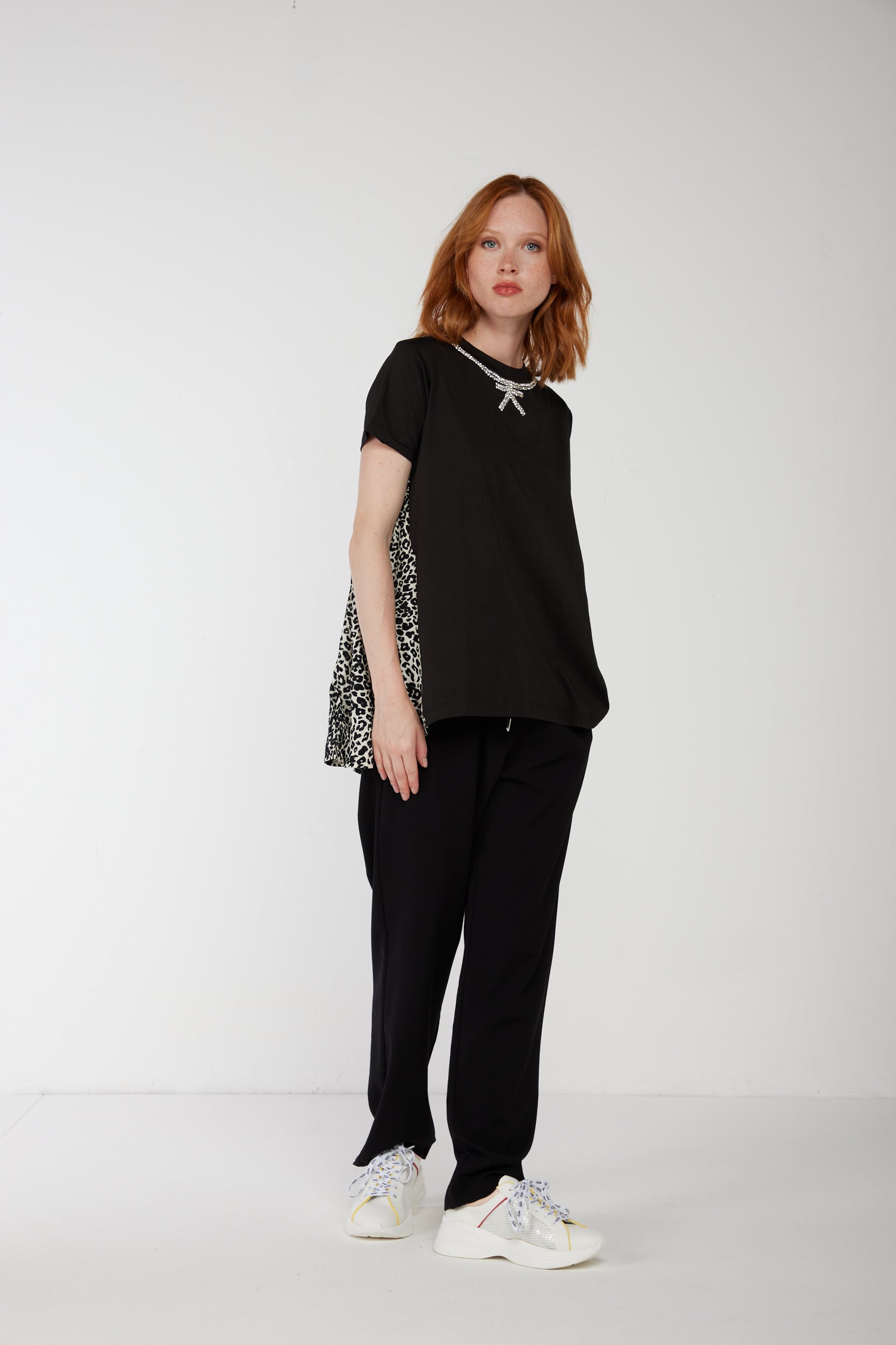 PRINCESSE LODO Maglia Leopardata con Dettaglio Fiocco