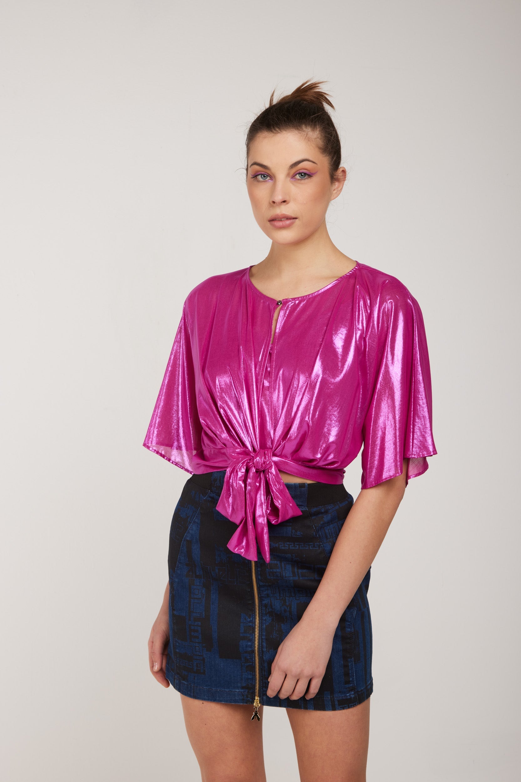 LIU-JO Crop Top Laminate Fuchsia