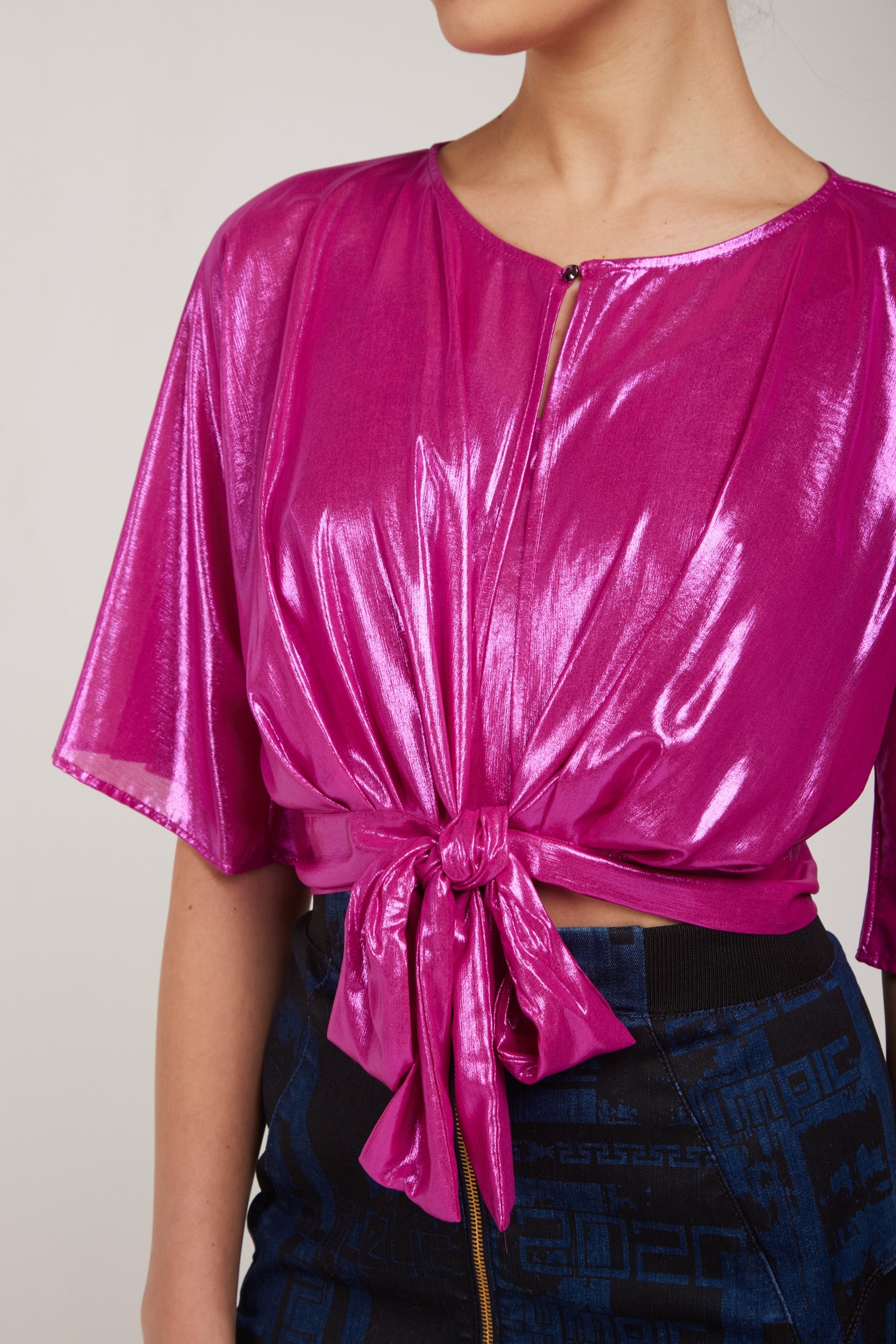 LIU-JO Crop Top Laminate Fuchsia