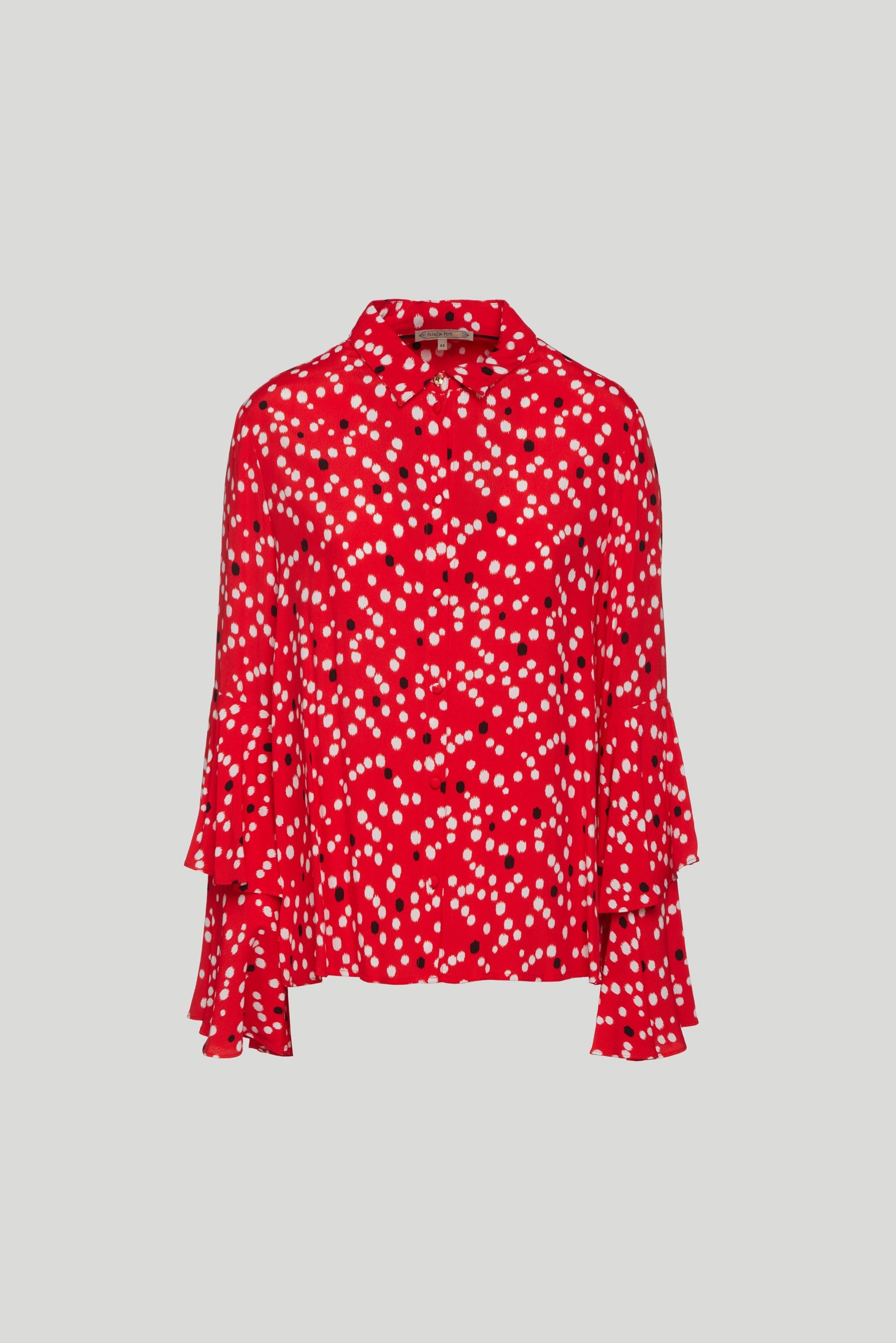PATRIZIA PEPE Camicia Rossa Fantasia Pois Loverlock