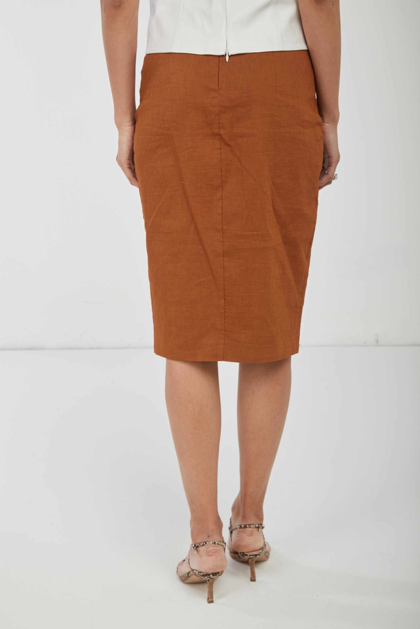 PINKO Gonna Marrone a Tubo