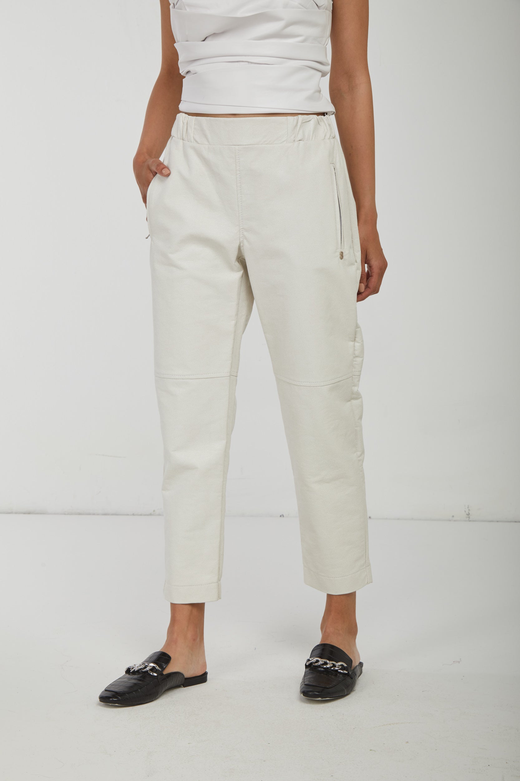 OTTOD'AME Ivory Cotton Trousers