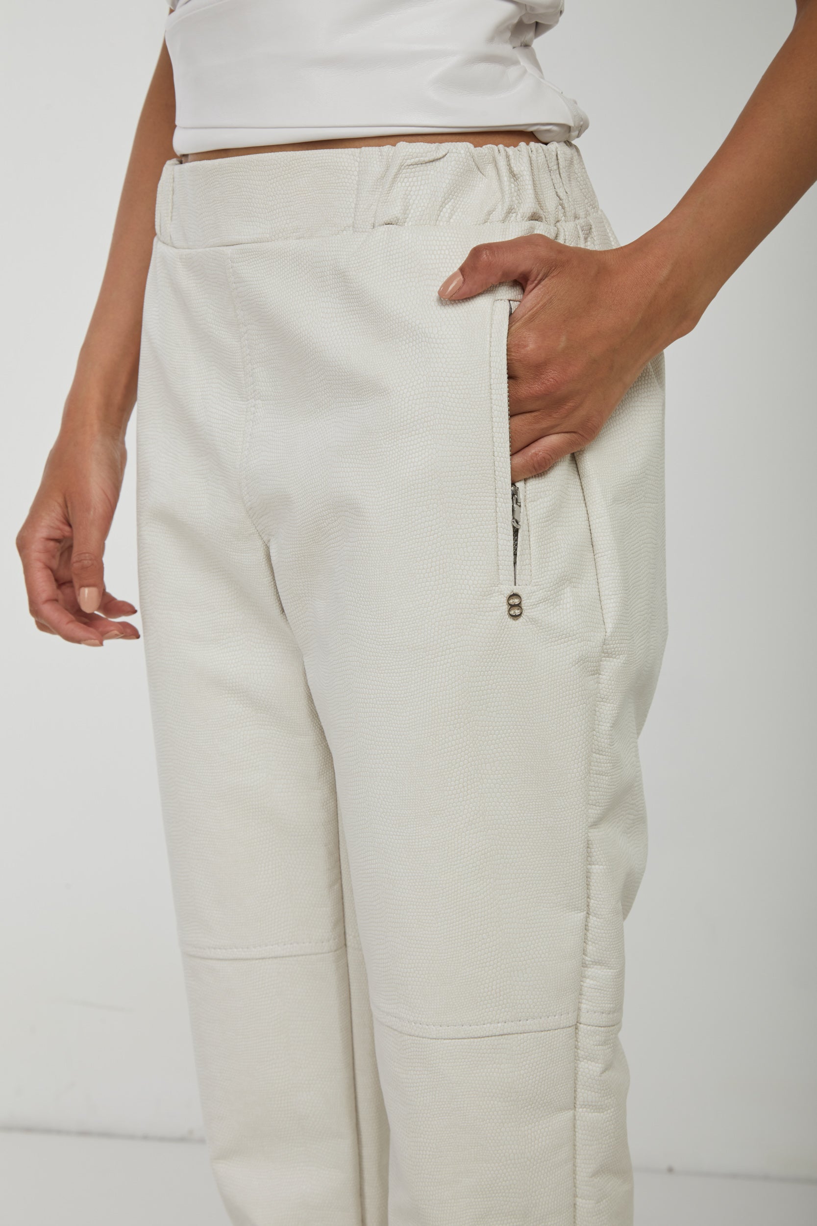 OTTOD'AME Pantalone Avorio Cotone