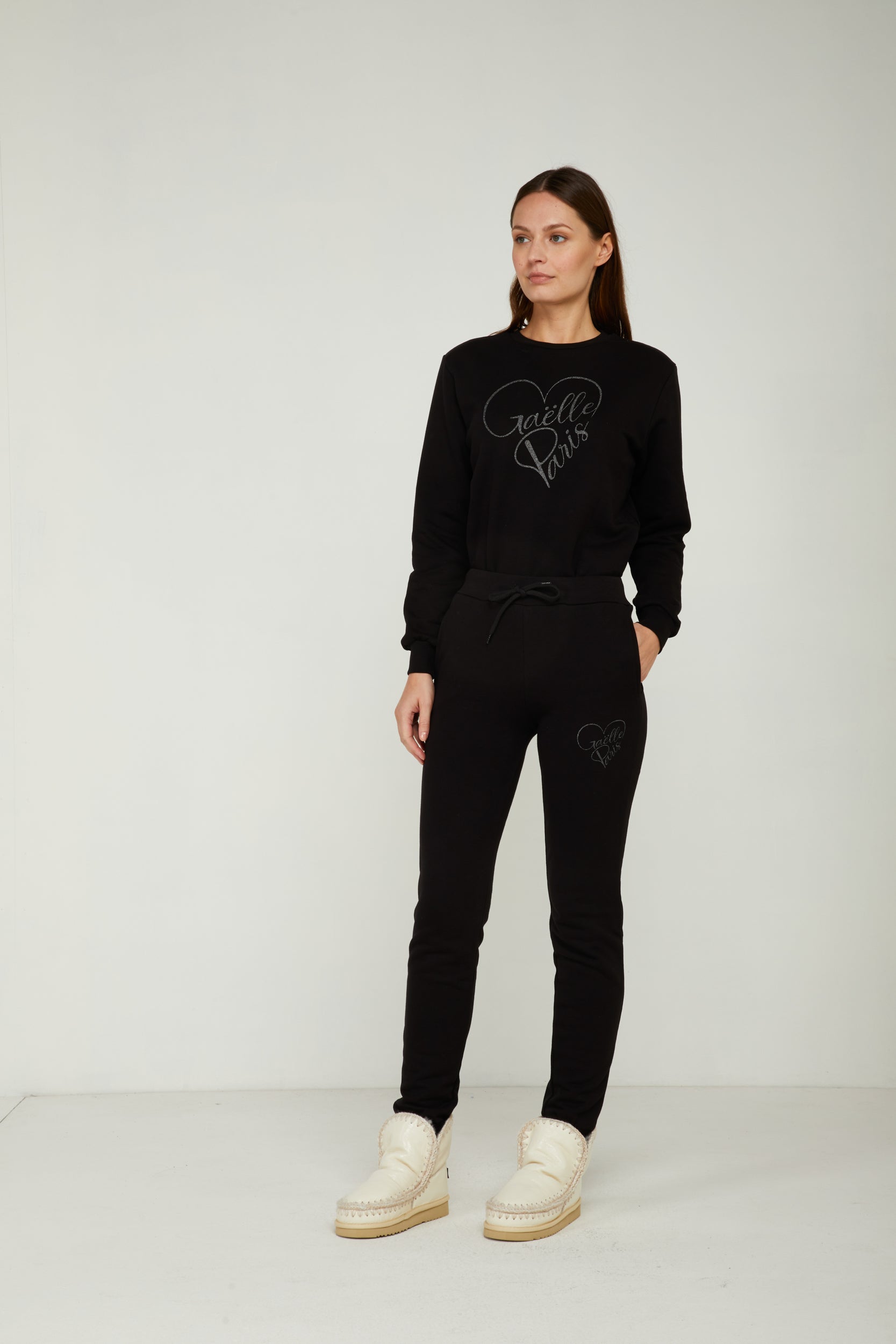 GAELLE Black Tracksuit Pants