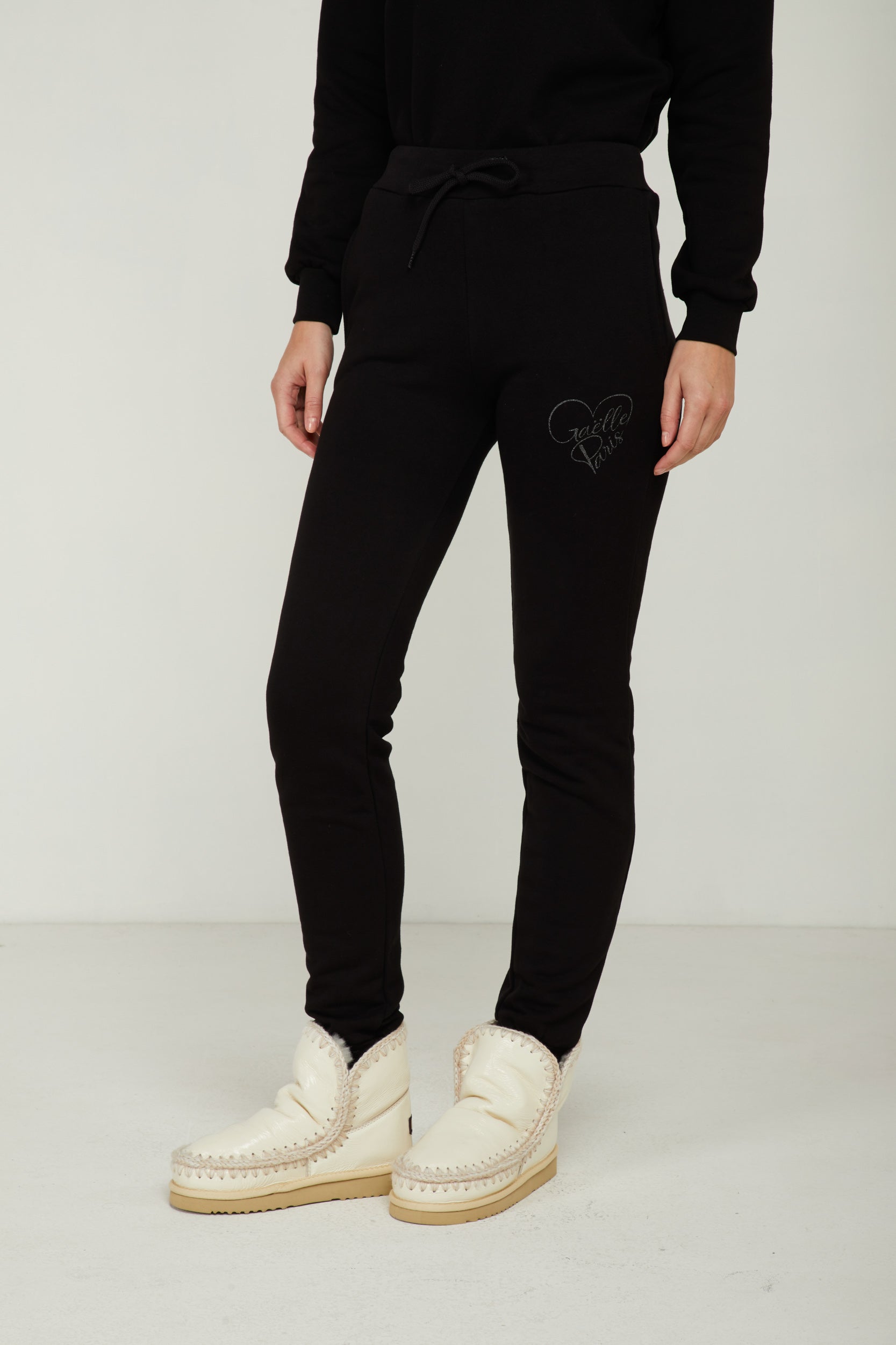 GAELLE Black Tracksuit Pants