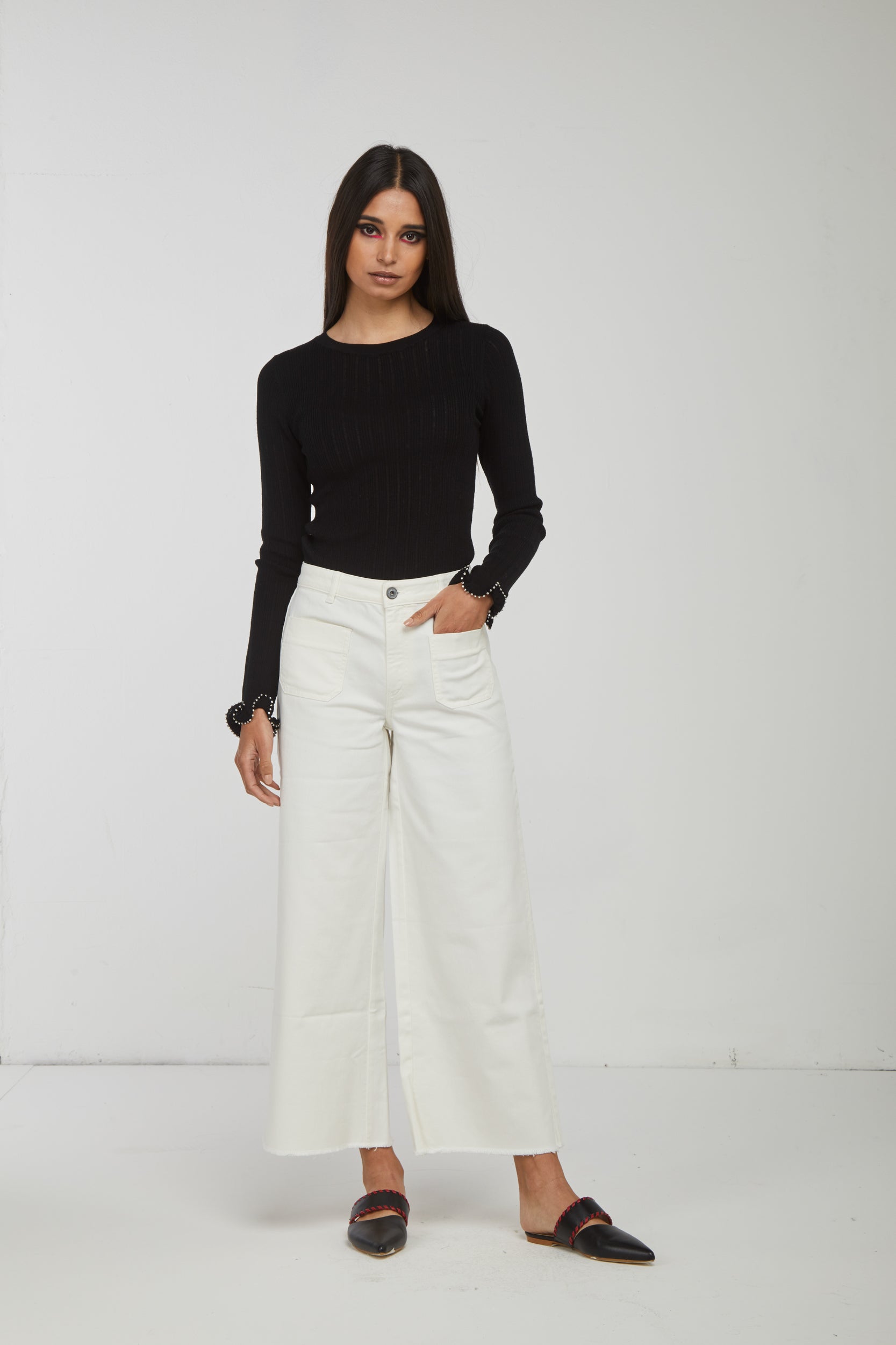 OTTOD'AME White Wide Leg Pants