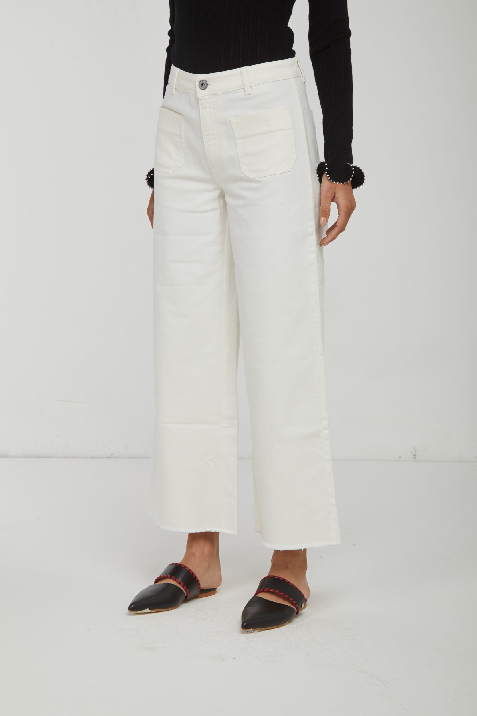OTTOD'AME White Wide Leg Pants