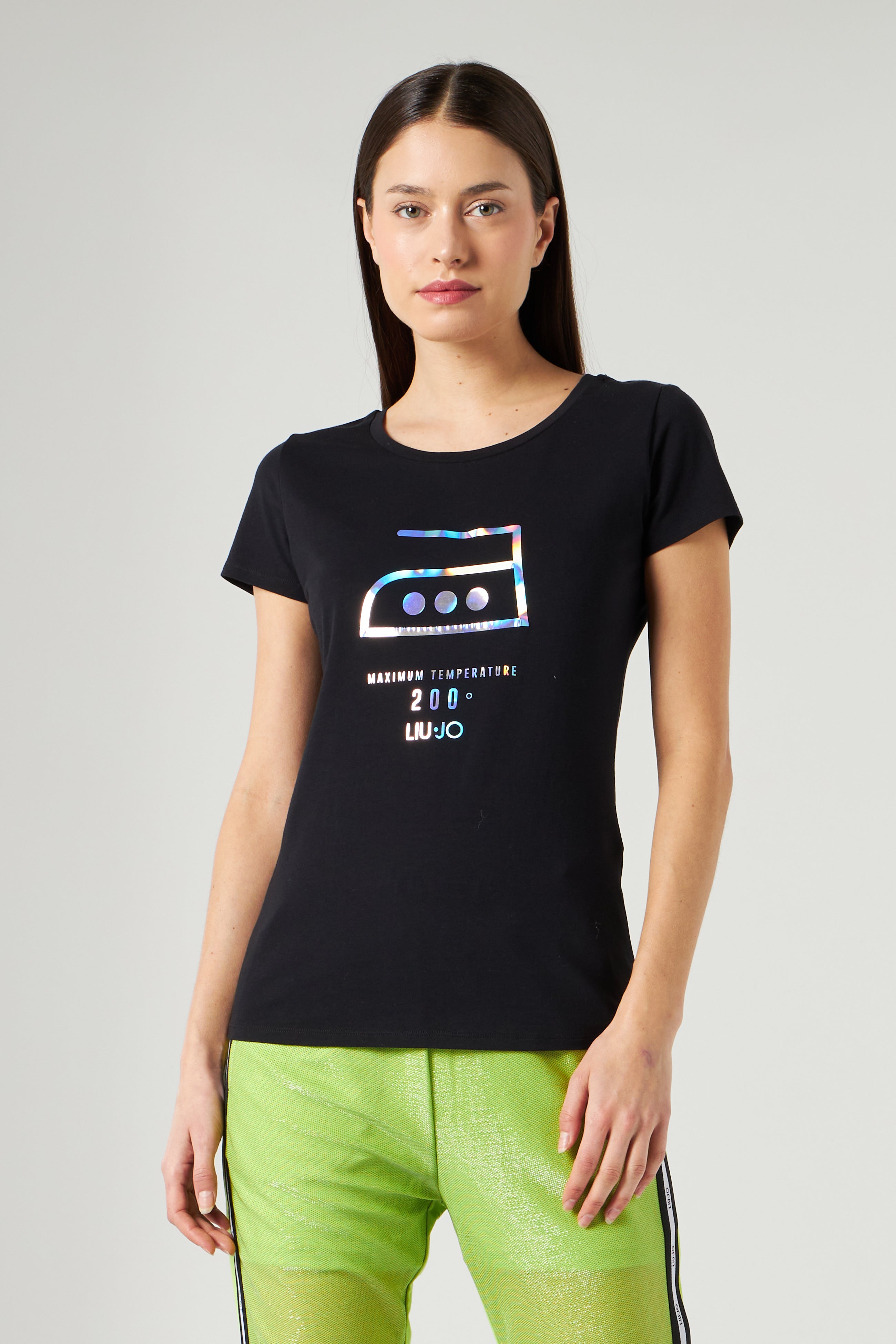 LIU JO T-shirt Nera con Stampa