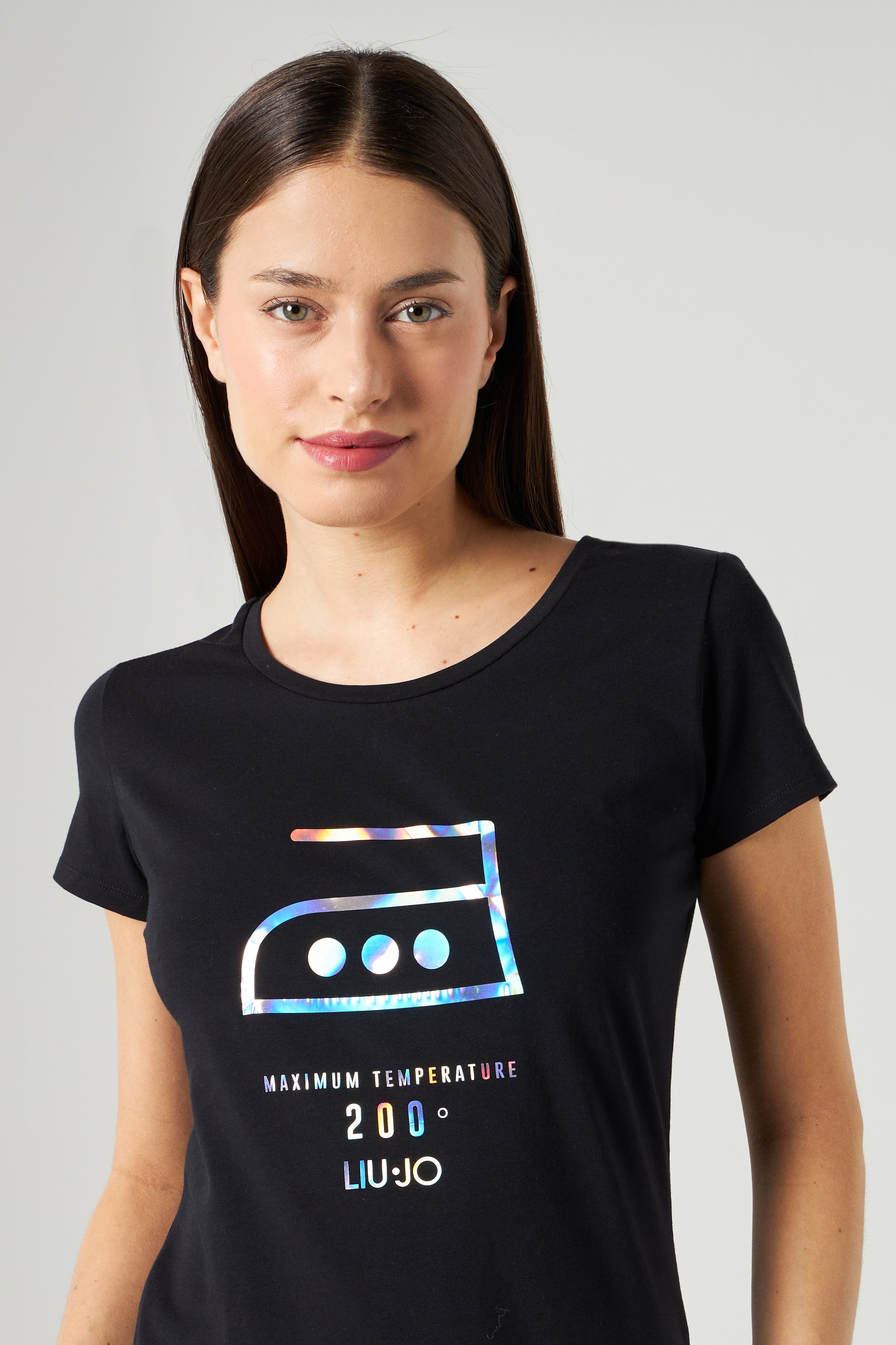 LIU JO T-shirt Nera con Stampa