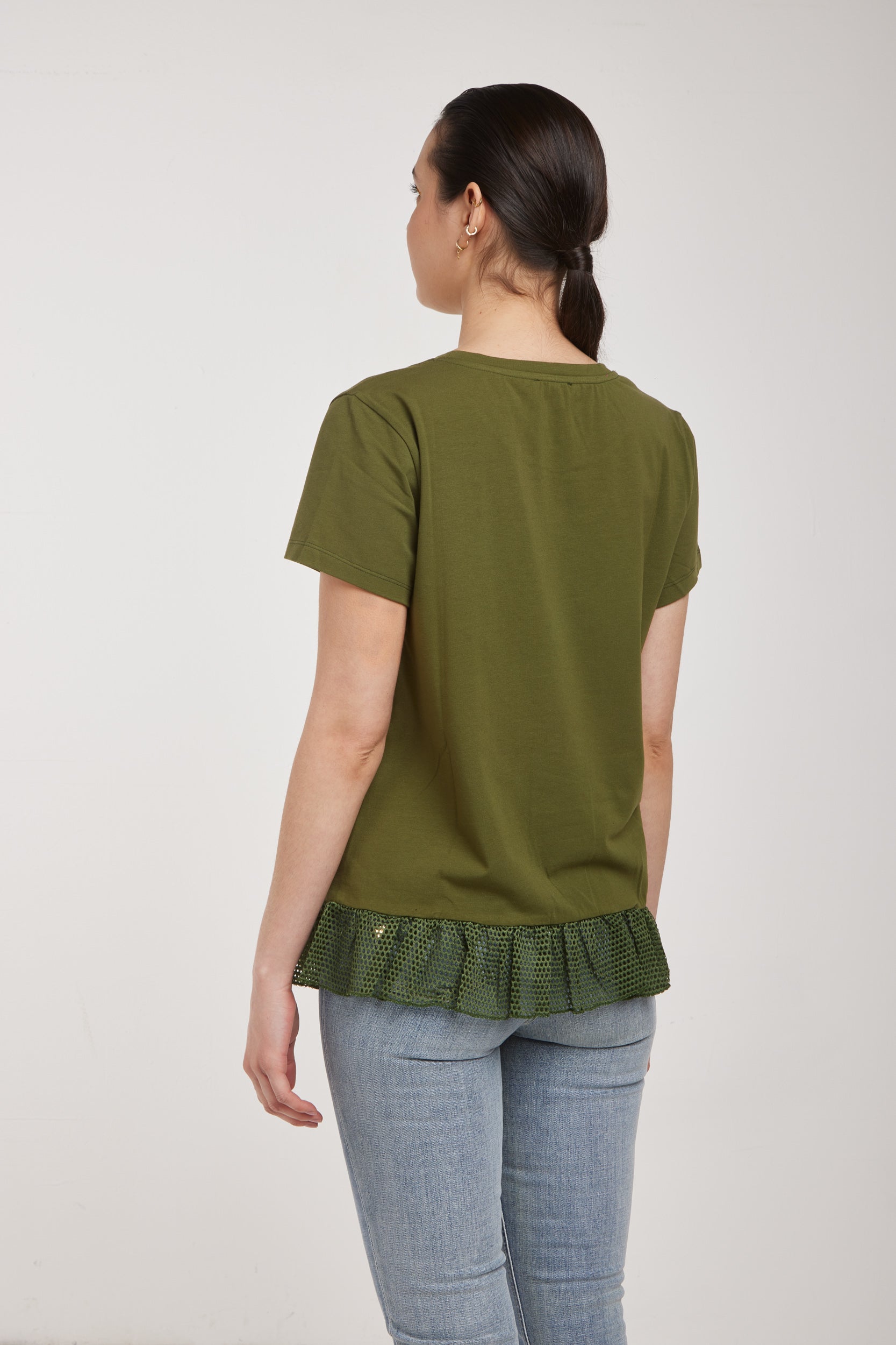 LIU-JO T-Shirt "SPORT PROJECT" Verde Militare