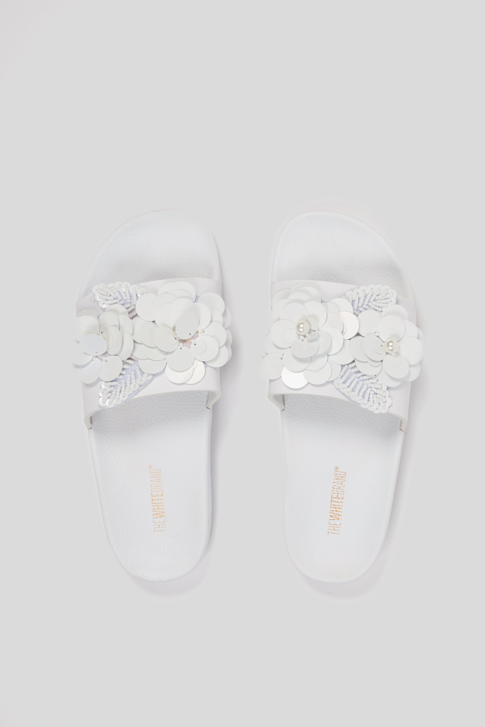 WHITE BRAND Sandali Flower Bianchi