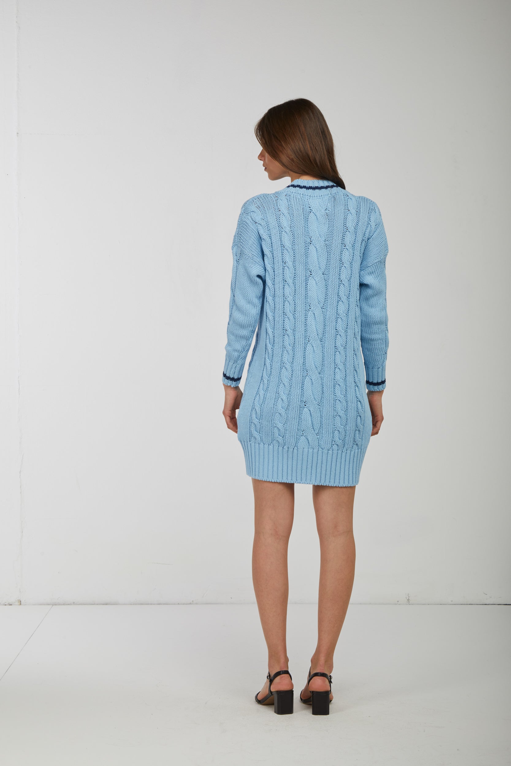 OTTOD'AME Cardigan Over Celeste Trecce