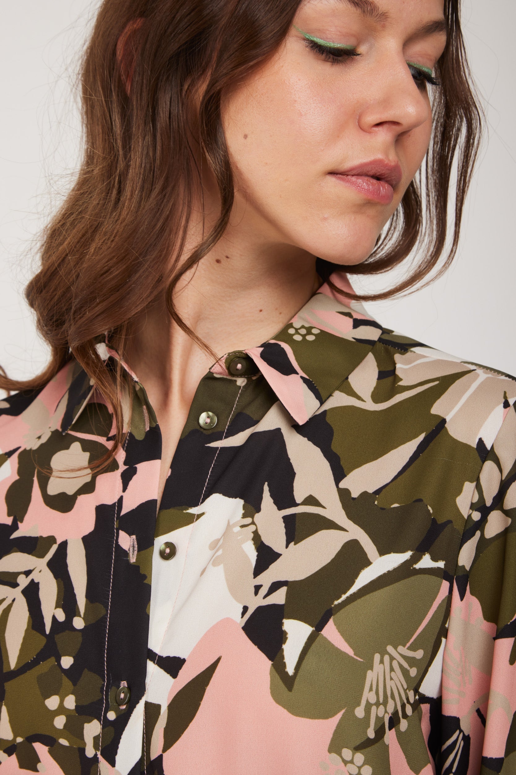 LIU-JO Camicione Hawaii Verde e Rosa