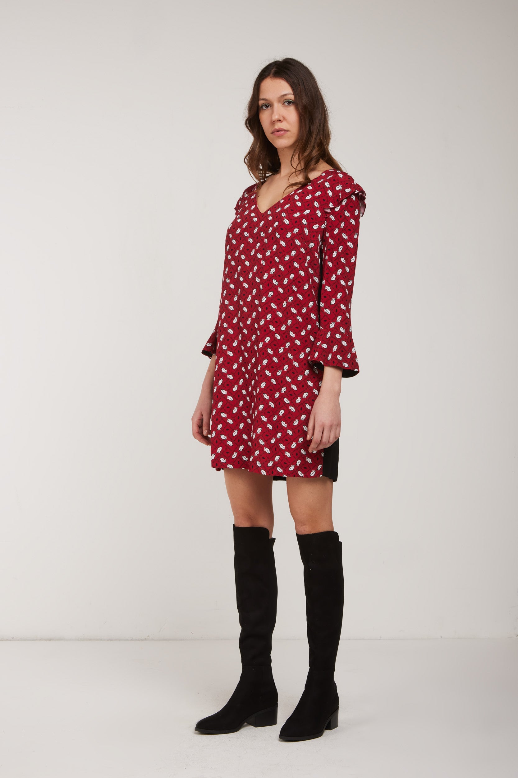 LIU-JO Red Micro Feathers Dress