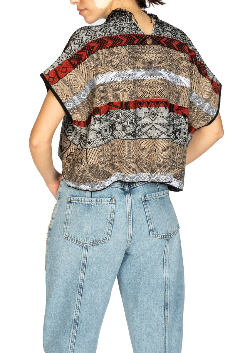 TWINSET Cardigan Jacquard con Frange