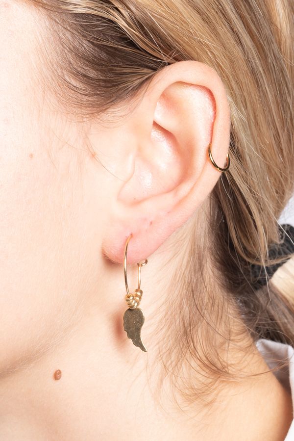 GIZETA Orecchini Cerchio con Pendenti Neri