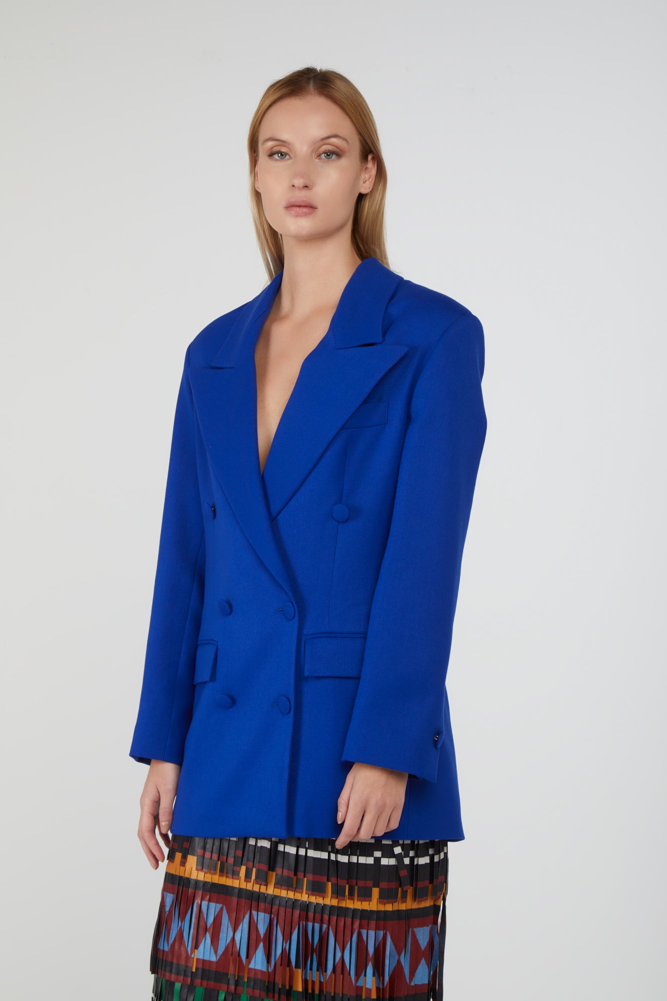 NINEMINUTES Blue Oversize Double-Breasted Blazer