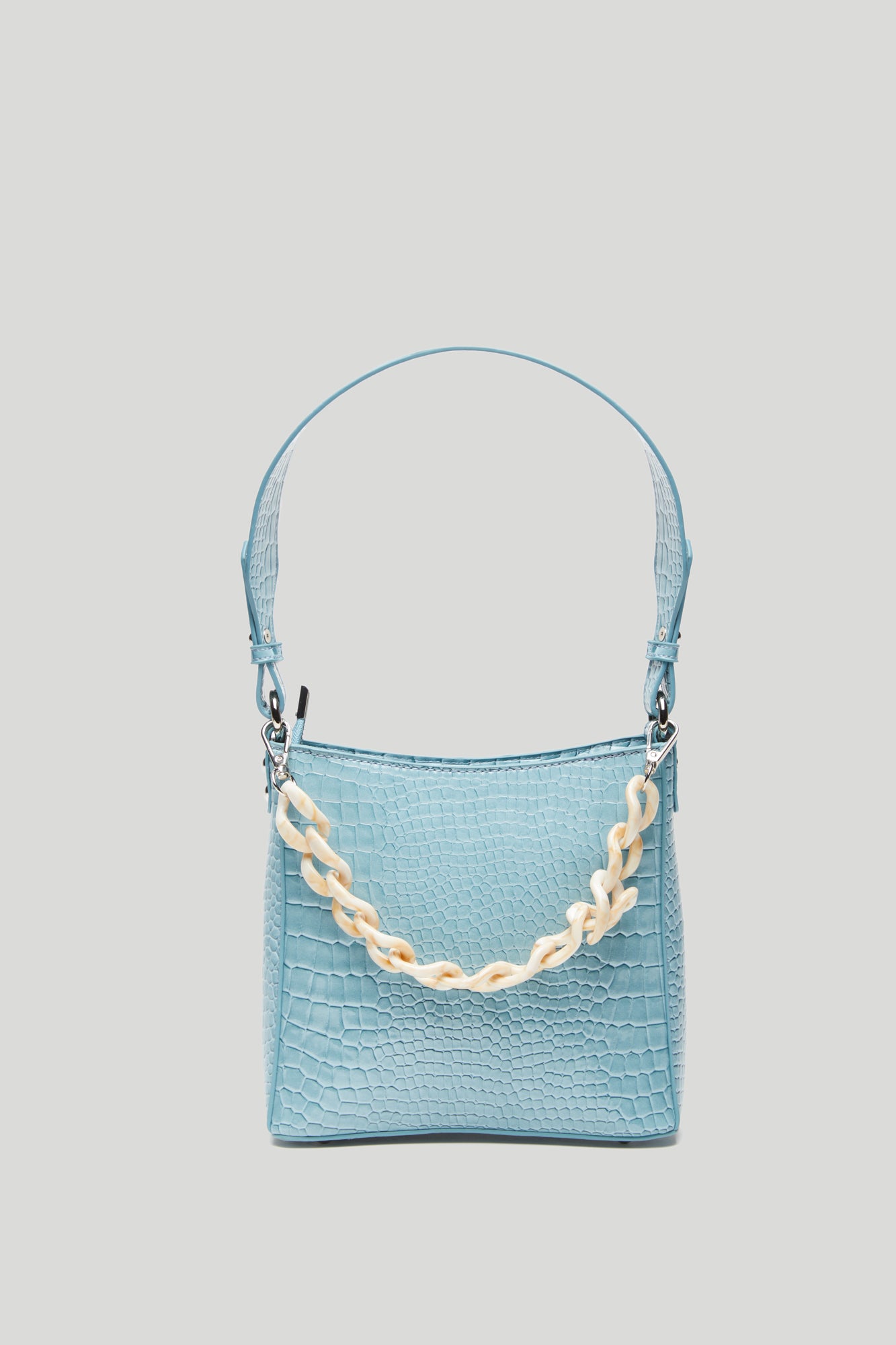HVISK Borsa Amble Croco Azzurra