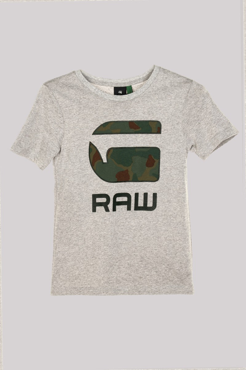 G-STAR RAW KIDS T-Shirt Grigia con Logo