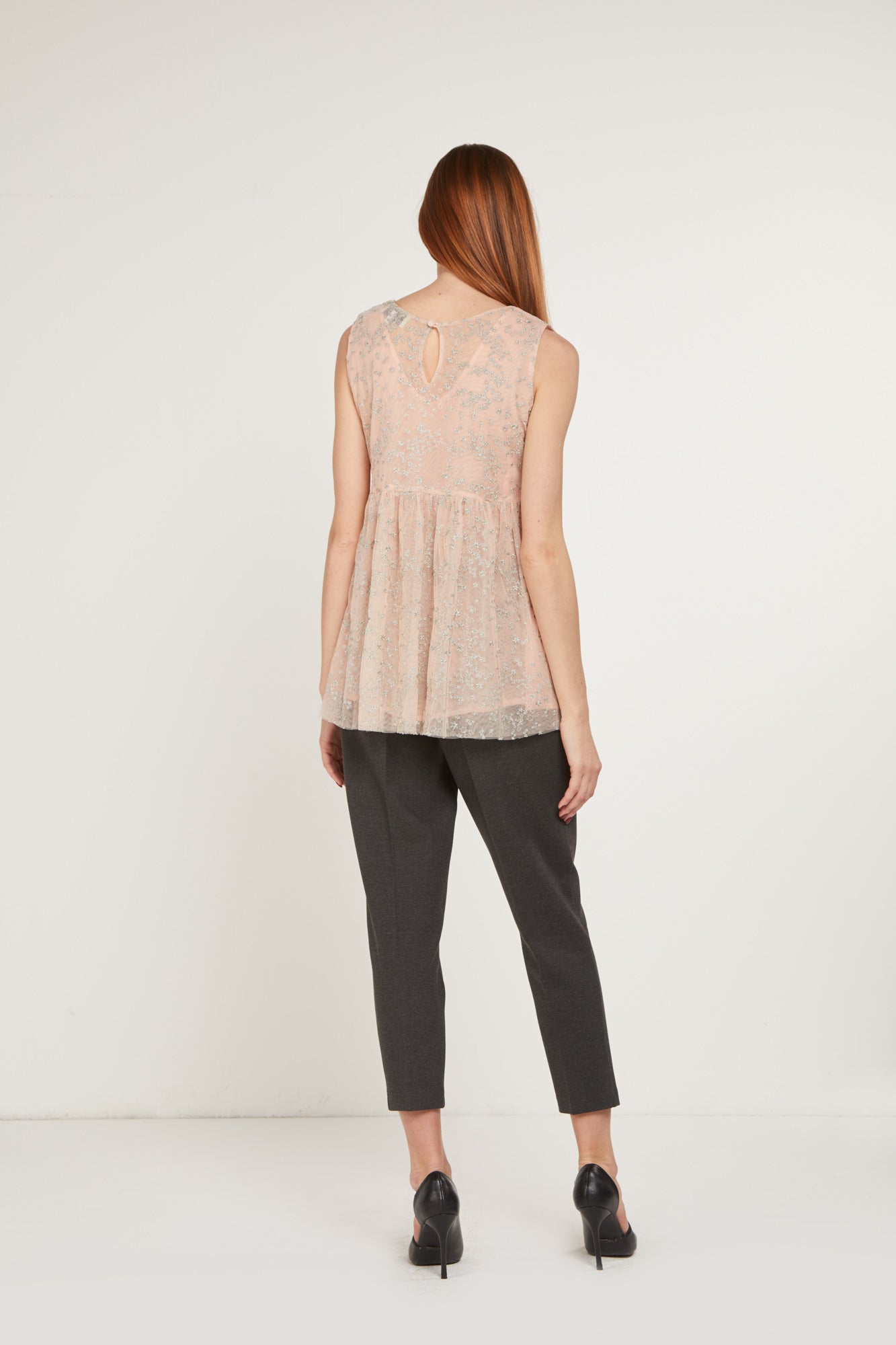 PRINCESSE LODO Top Tulle Rosa Cipria Stelle