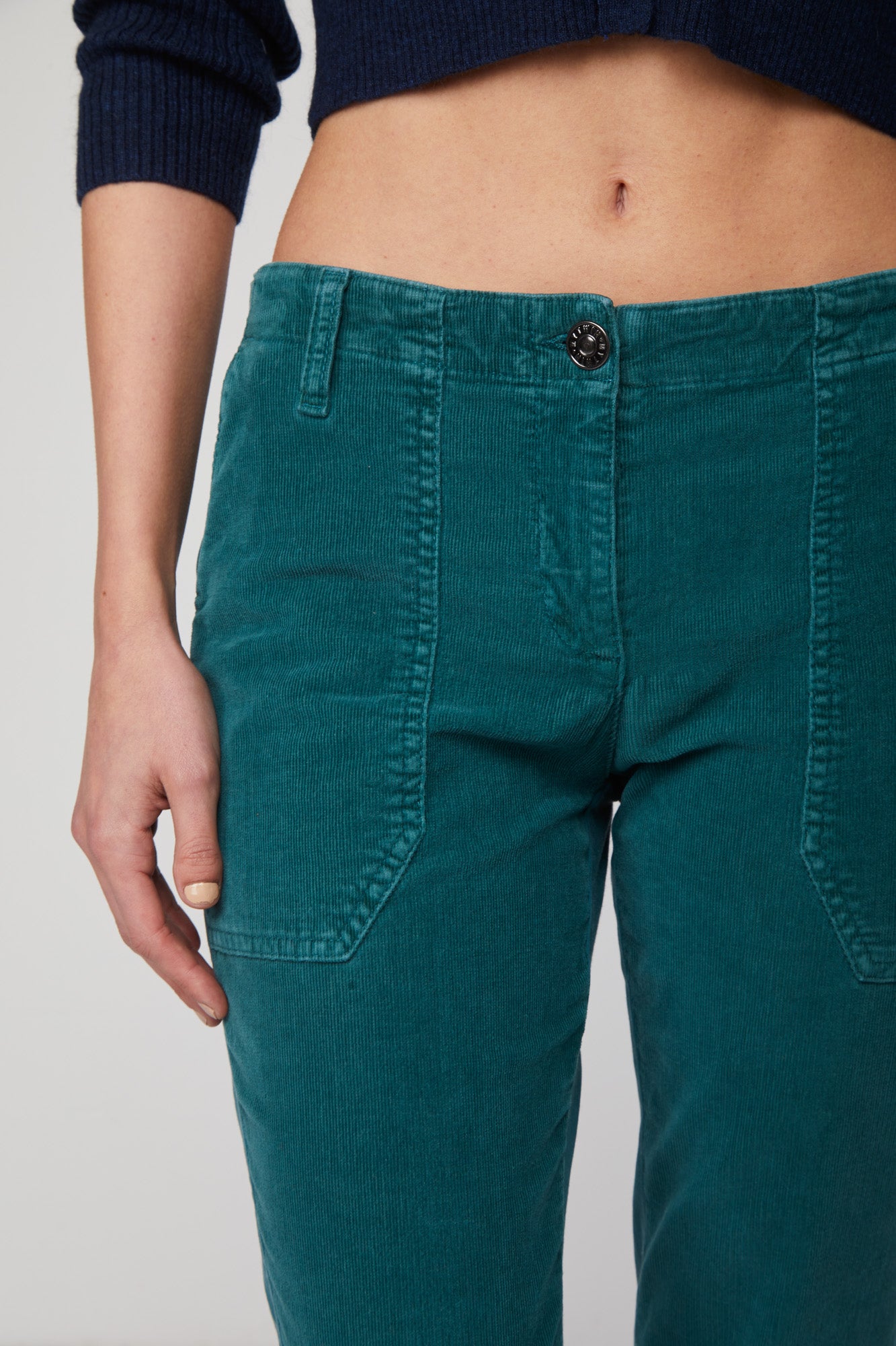 TWINSET Green Ribbed Trousers