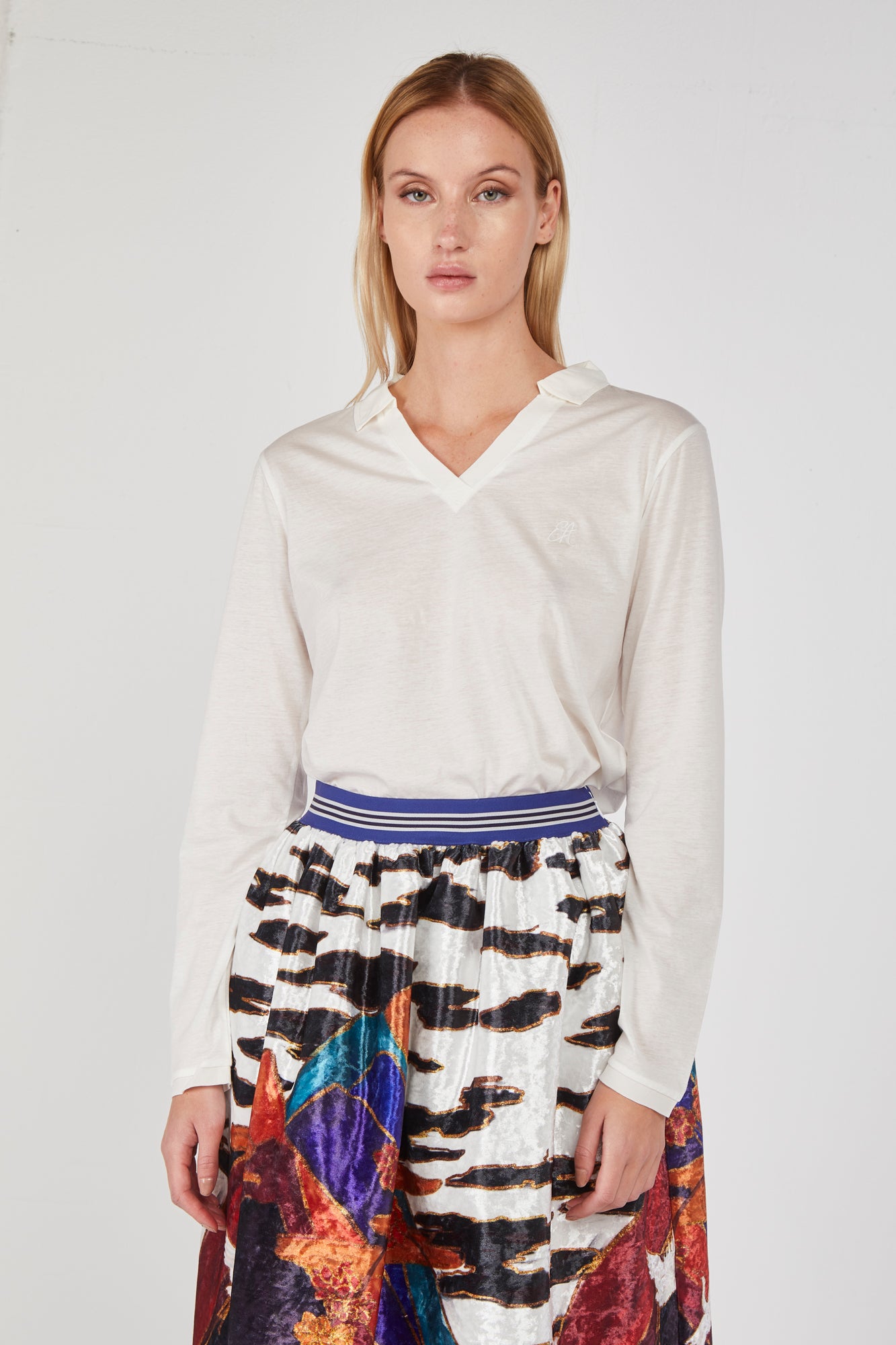 STELLA JEAN Wide Skirt in Fantasy Velvet