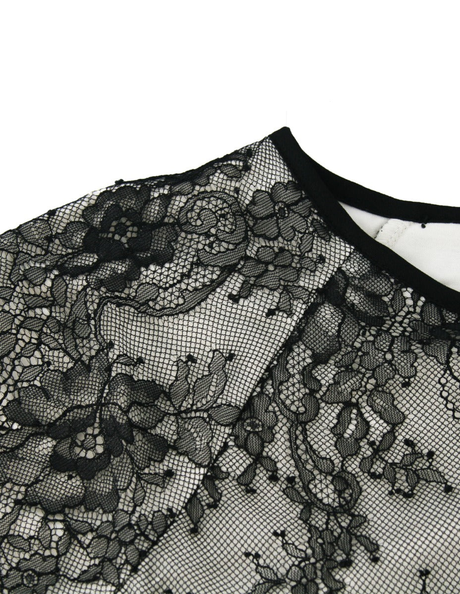 TWINSET GIRL Abito in Pizzo Ricamato con Roselline