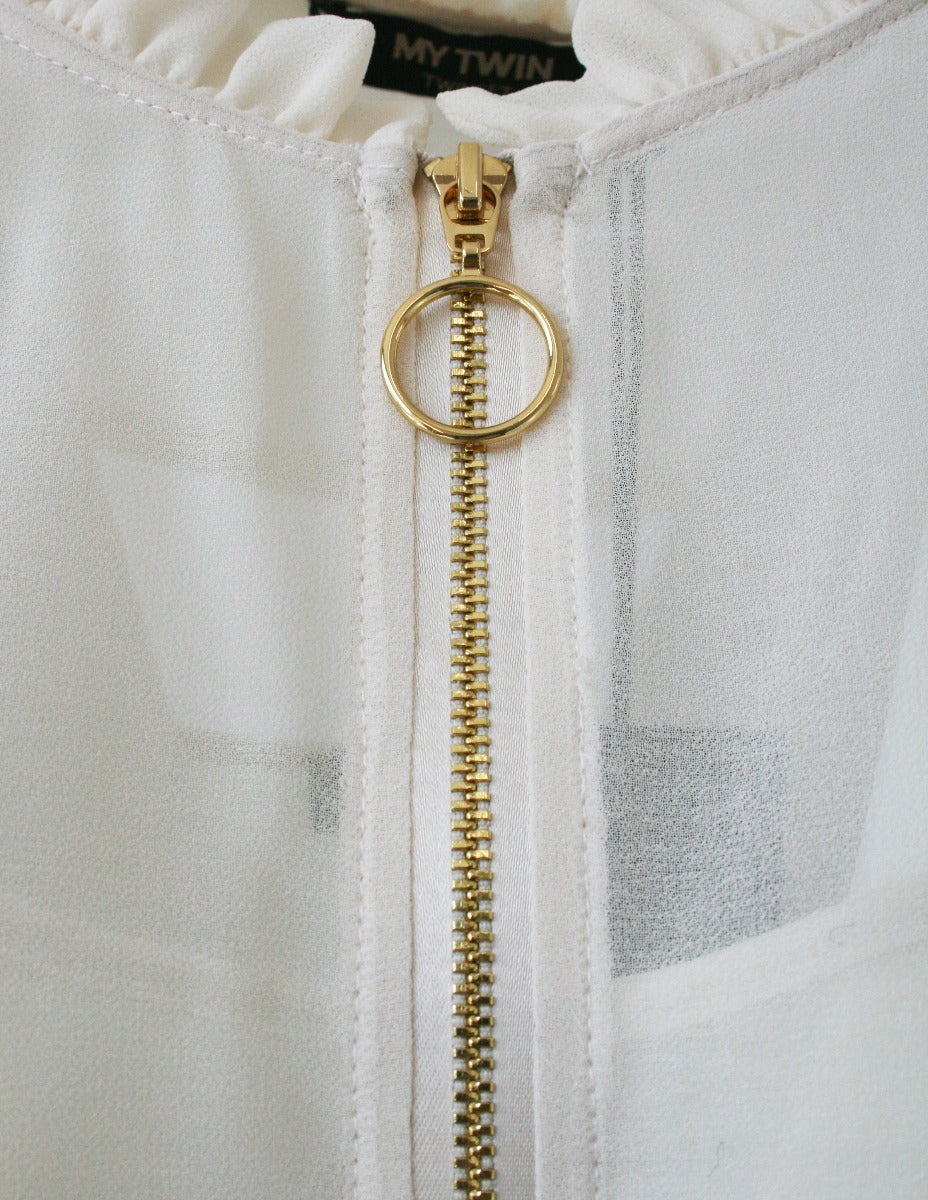 MY TWIN TWINSET Camicia con Zip Bianca