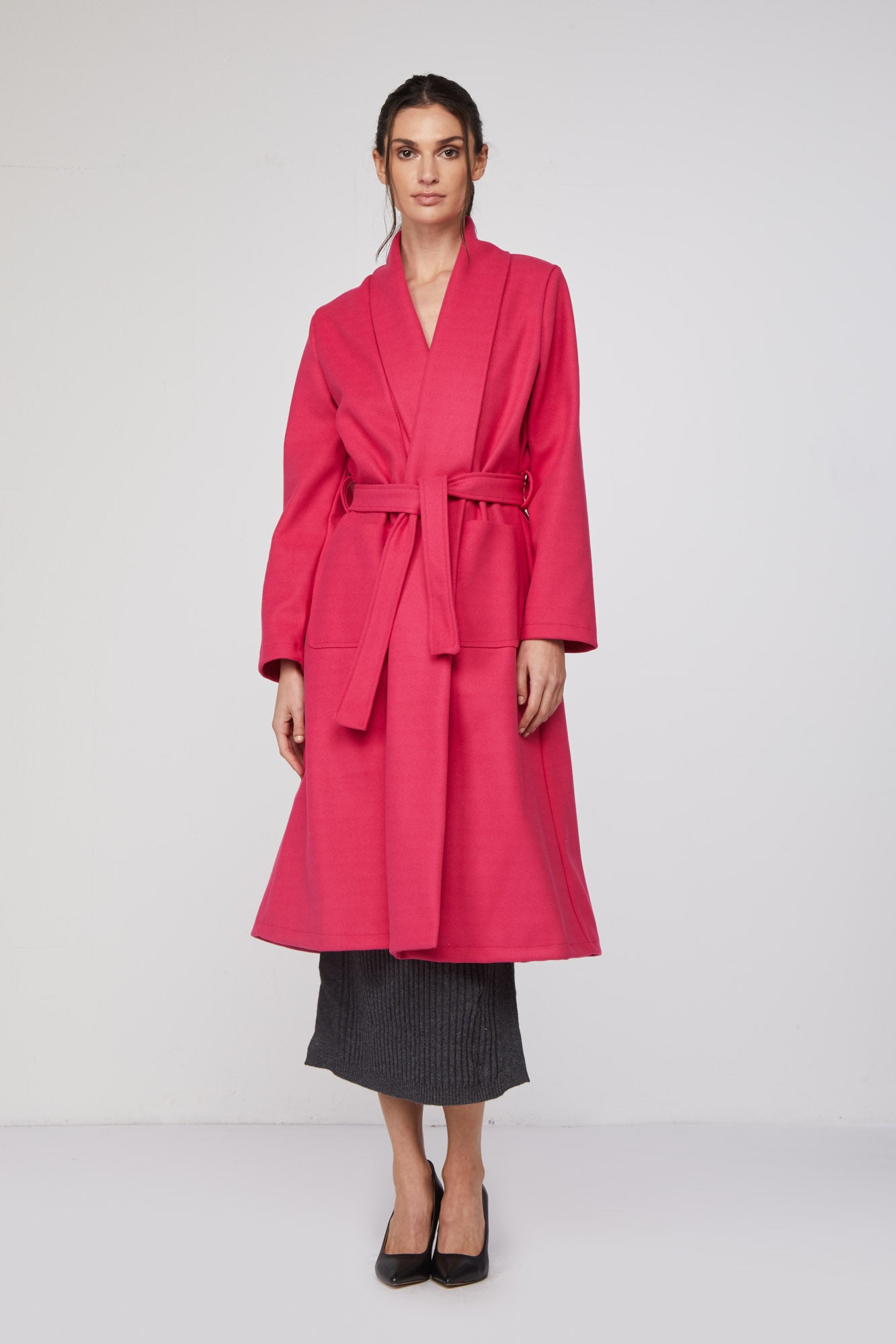 MANGANO Cappotto a Vestaglia "Mara" Fucsia