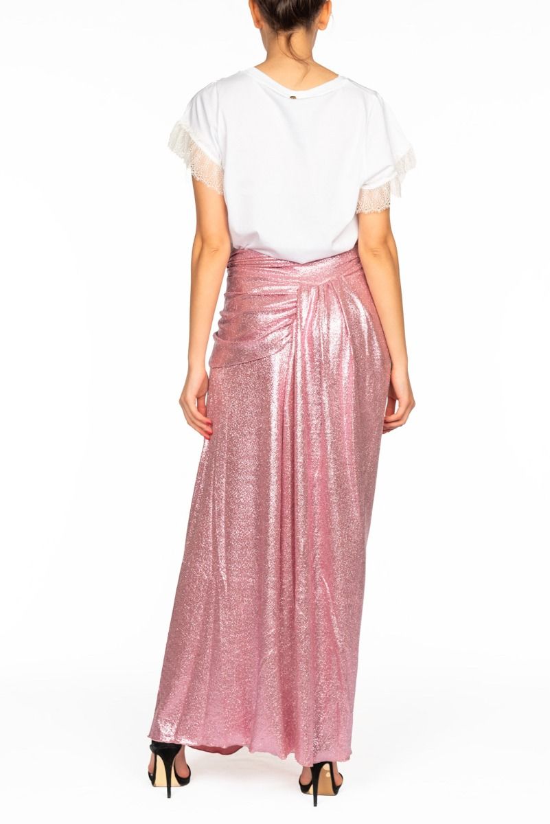 ALESSANDRA GALLO Gonna Lunga con Spacco Rosa