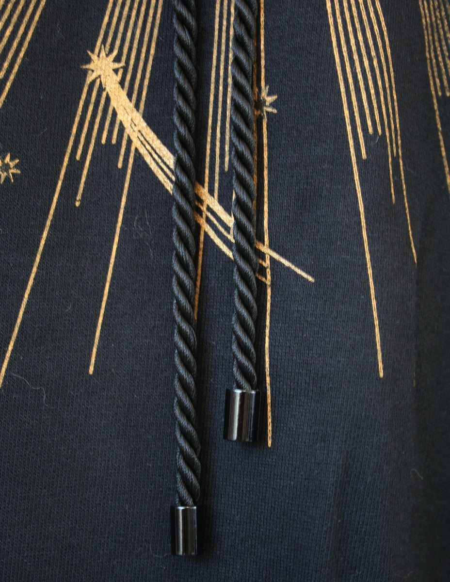 TWINSET Felpa Over Nera con Stampa Dorata