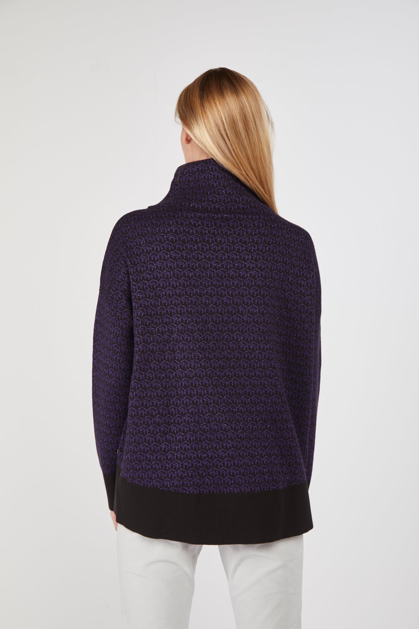 TOMMY HILFIGER Black Turtleneck with Glitter Monogram