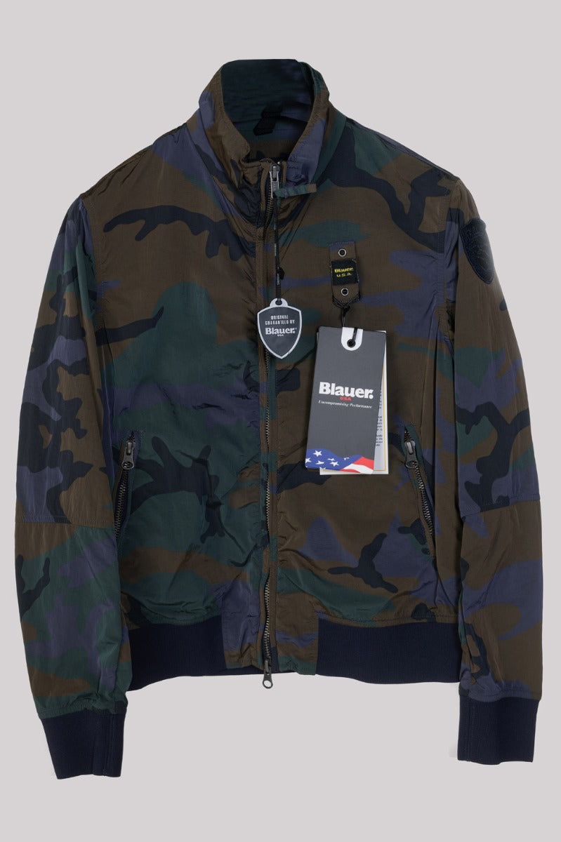 BLAUER Giubbino Camouflage Marrone e Blu