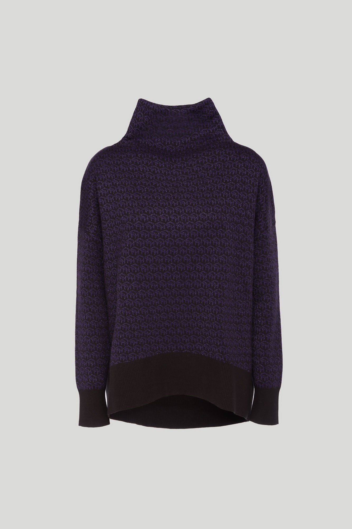 TOMMY HILFIGER Black Turtleneck with Glitter Monogram