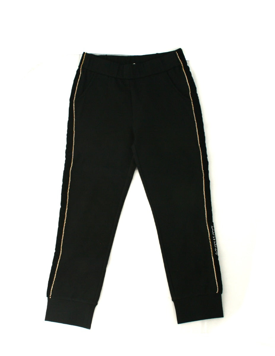 TWINSET GIRL Leggings con Strass Nero