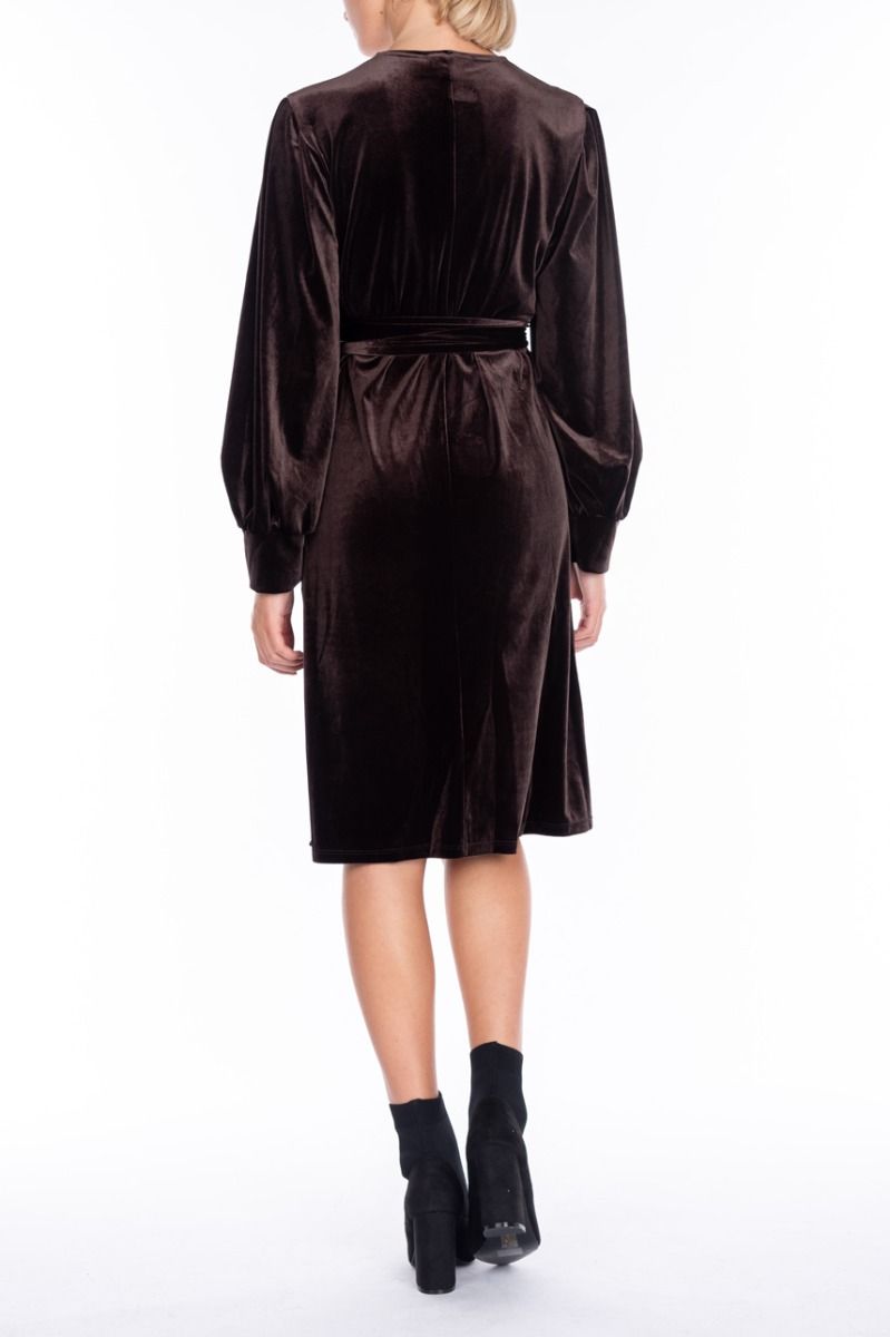 ALESSANDRA GALLO Vestito in Velluto Marrone