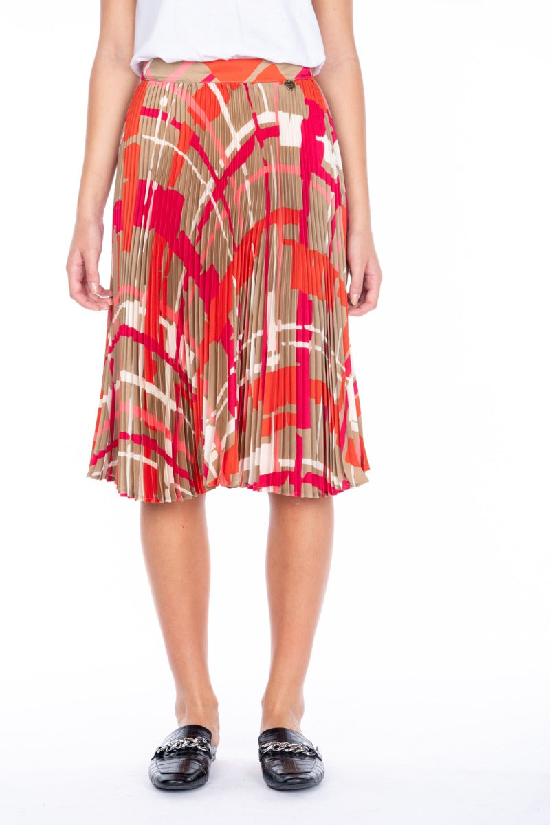 TWINSET Gonna Plissè Multicolor Fantasia Astratta