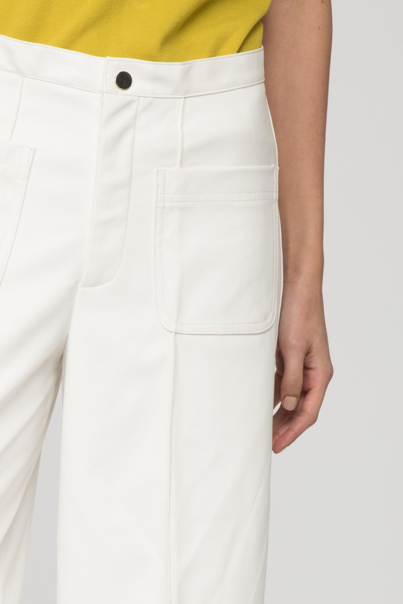 TWINSET White Leather Trousers