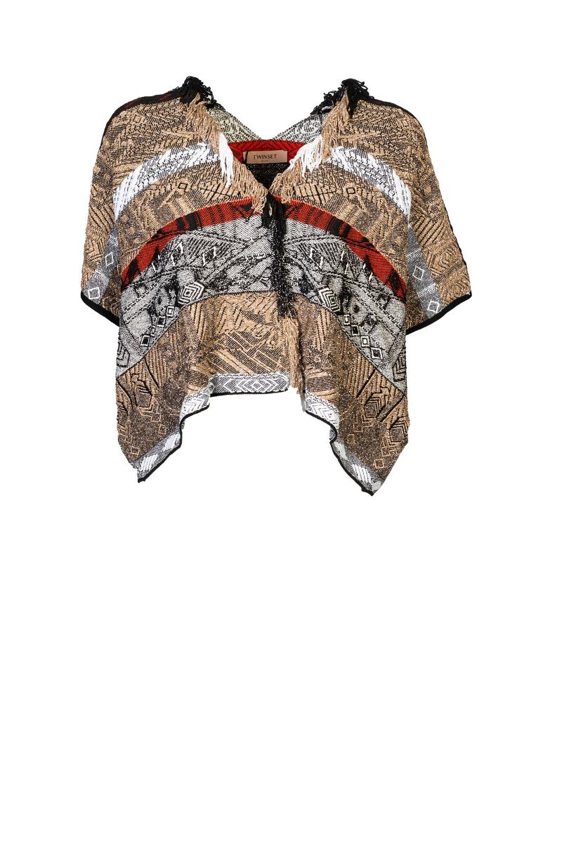 TWINSET Cardigan Jacquard con Frange