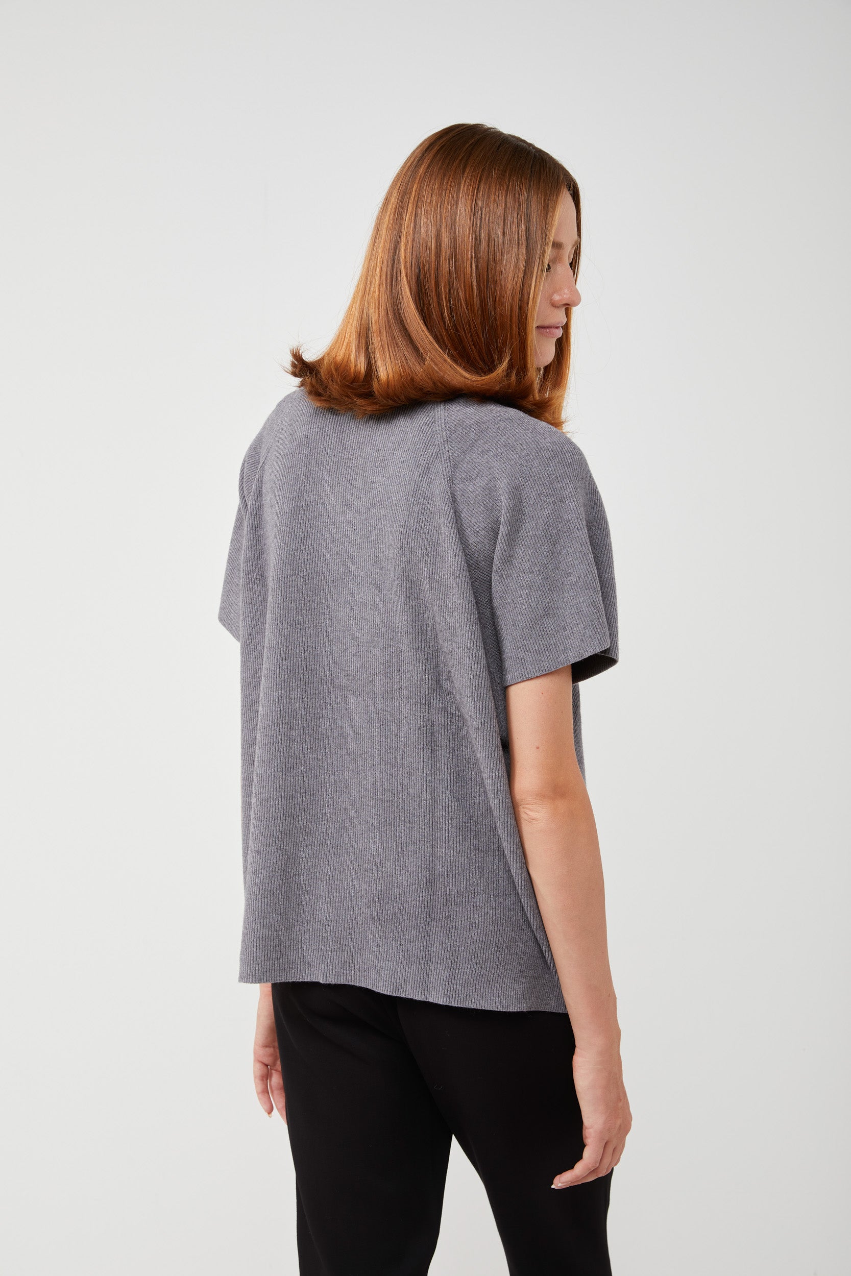 VICOLO Maglia Grigia con Scollo a V