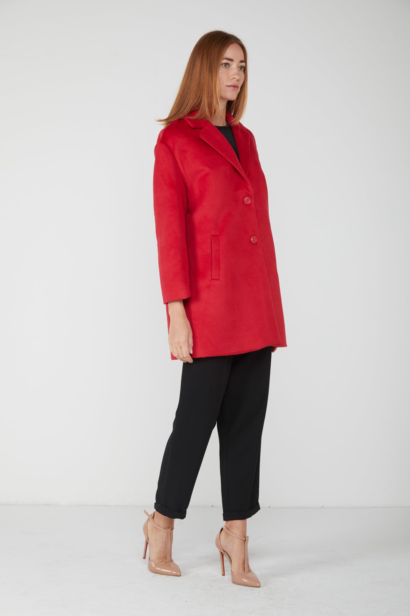 TOY G Cappotto Monopetto Rosso